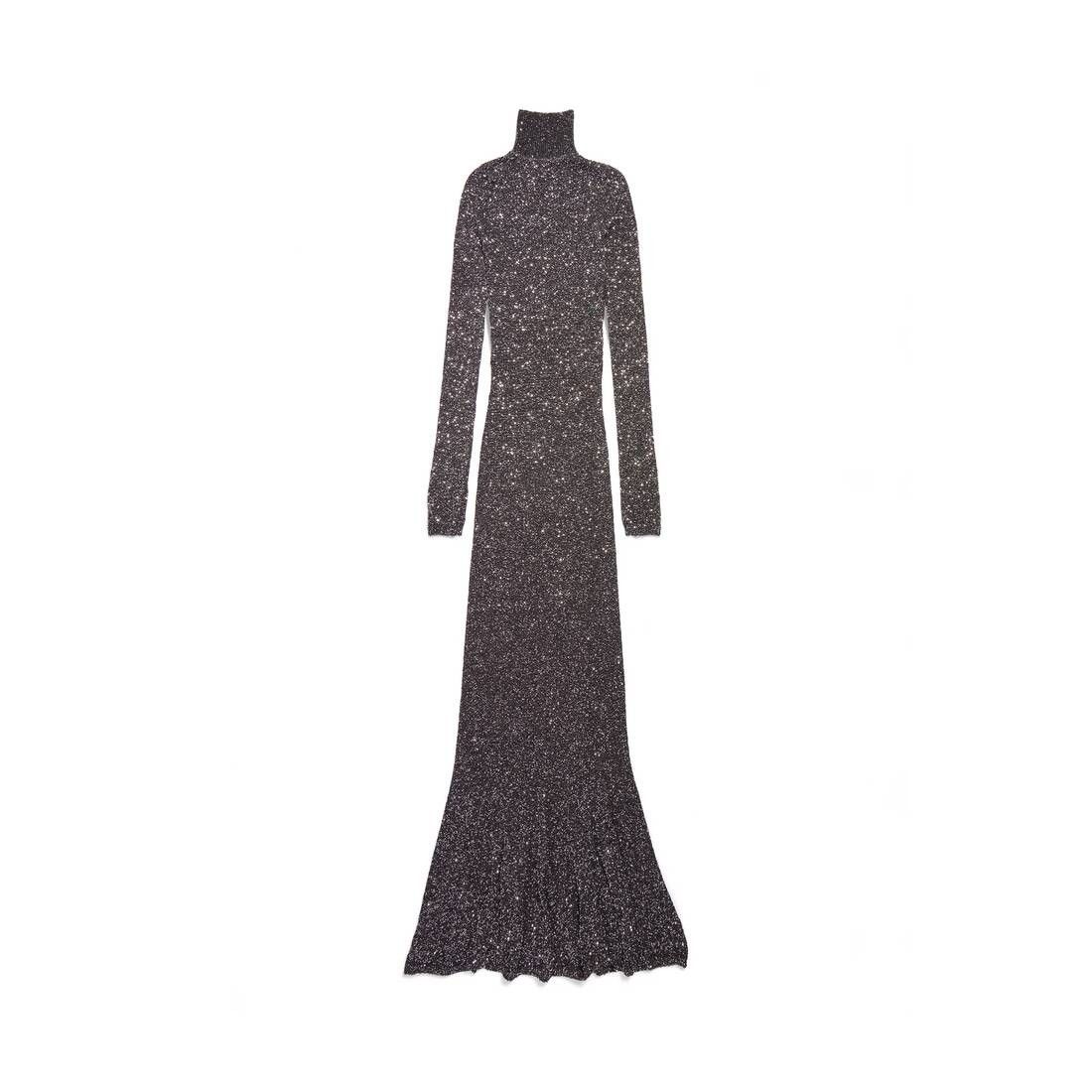 Balenciaga o1in1g0326 Maxi Dress in Black/Silver Size M / US 6-8 / IT 42-44 - 1 Thumbnail