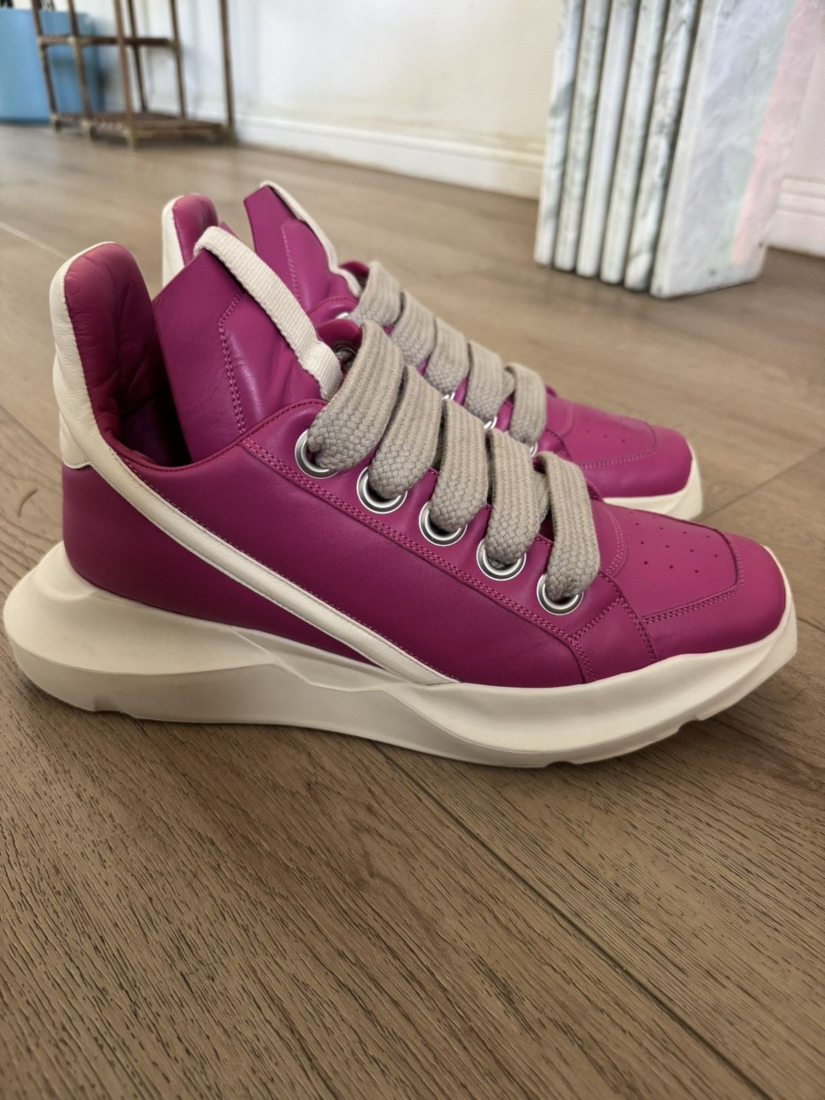 Rick Owens Geth Jumbo Lace Runners 45 PINK Size US 12 / EU 45 - 2 Thumbnail