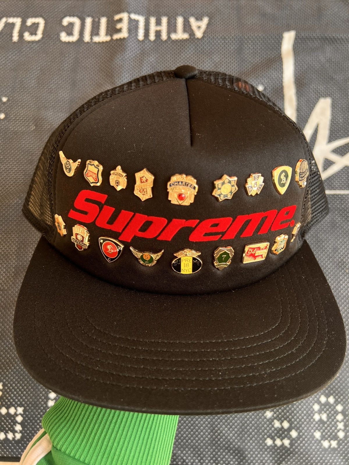 Supreme Supreme Pins Mesh Back 5 Panel Black cap hat snapback enamel Size ONE SIZE - 13 Thumbnail