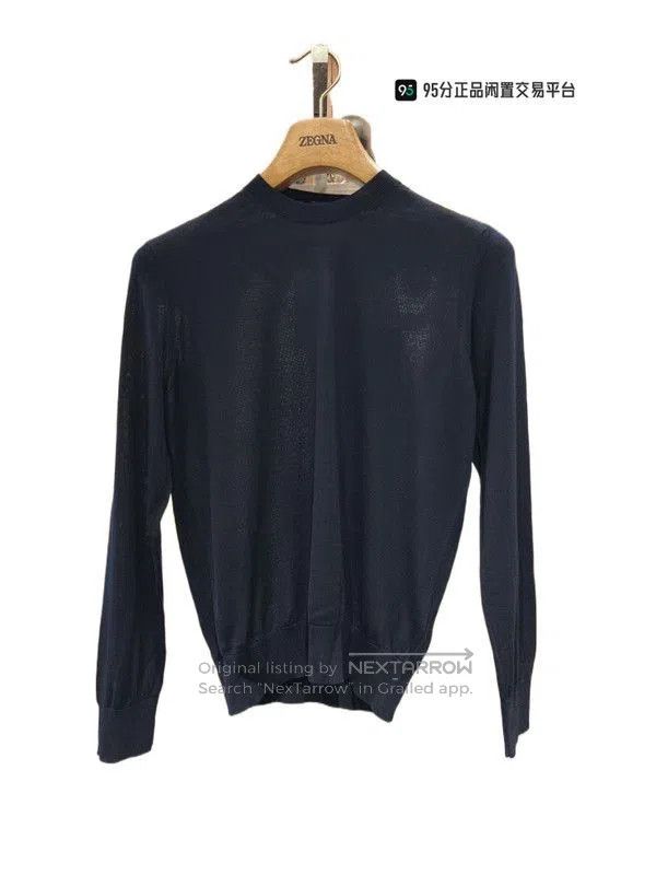 Ermenegildo Zegna Zegna Men's Solid Crewneck Knit Long-Sleeve T-Shirt. Size US S / EU 44-46 / 1 - 8 Thumbnail