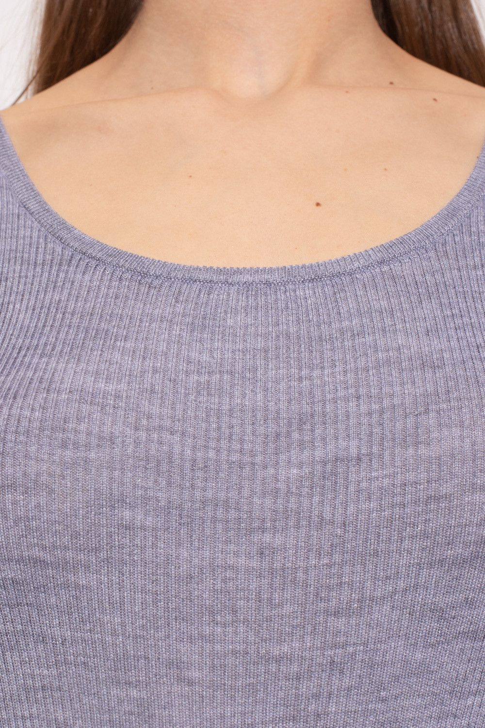 Saint Laurent Paris o1s1wg110924 Body Tank Top Cachemire Laine Gris Chine Purple Size XL / US 12-14 / IT 48-50 - 5 Thumbnail