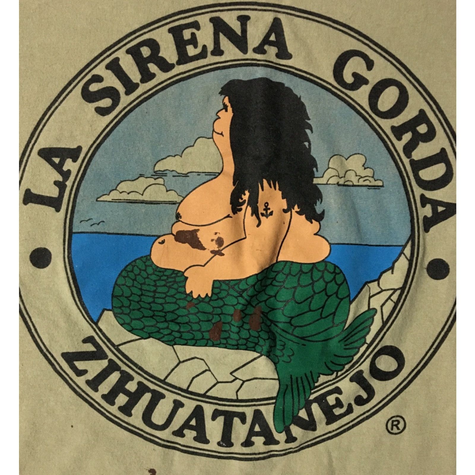 Vintage VINTAGE Yazbek The Fat Mermaid Mexico Shirt L Beige Short Sleeve Mermaid Humor 90s Grunge Beach Funny Joke T-Shirt Mens Size US L / EU 52-54 / 3 - 2 Thumbnail