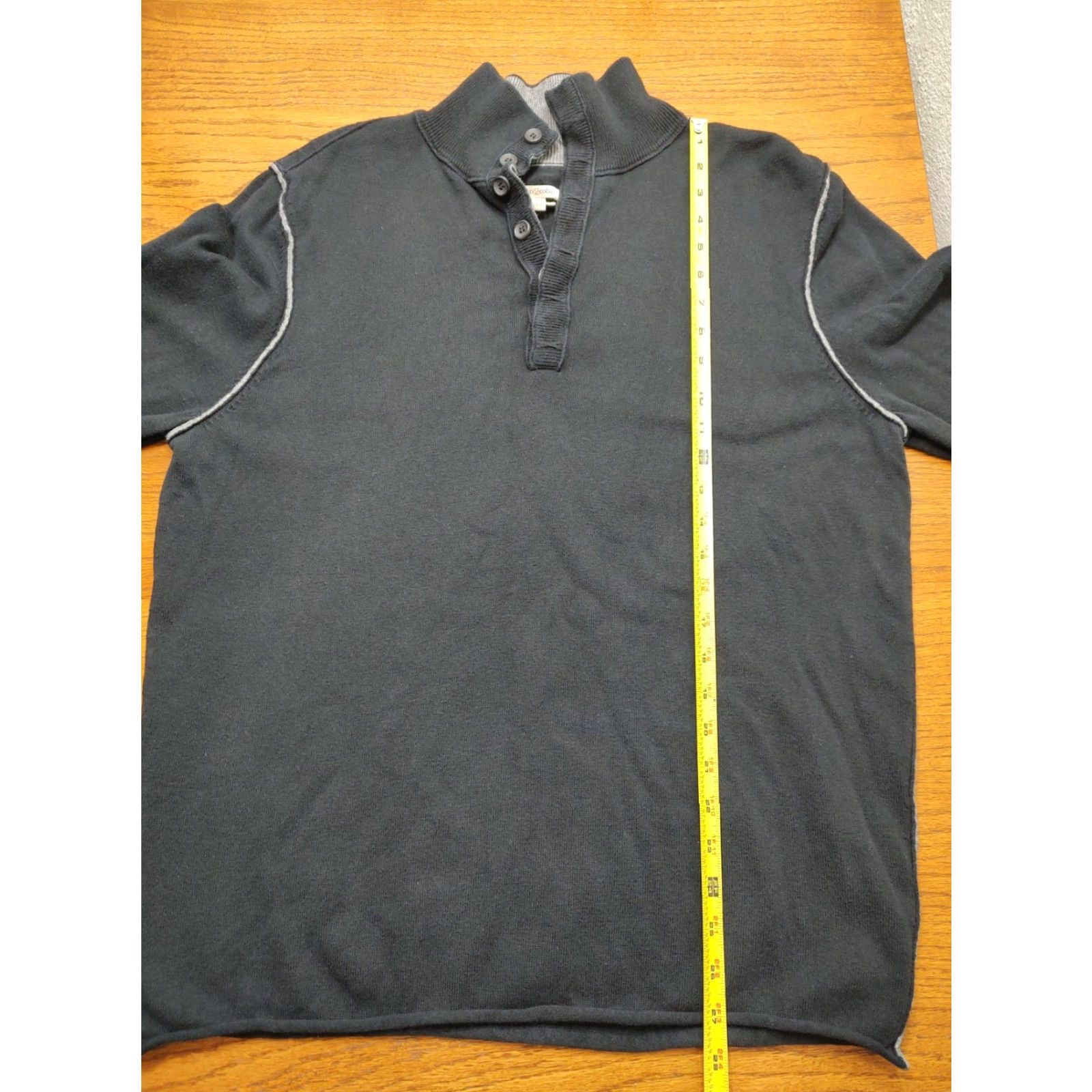 Carbon2Cobalt carbon2cobalt Sweater Mens Large Black Cashmere Blend Pullover Henley Gloaming Size US L / EU 52-54 / 3 - 5 Thumbnail