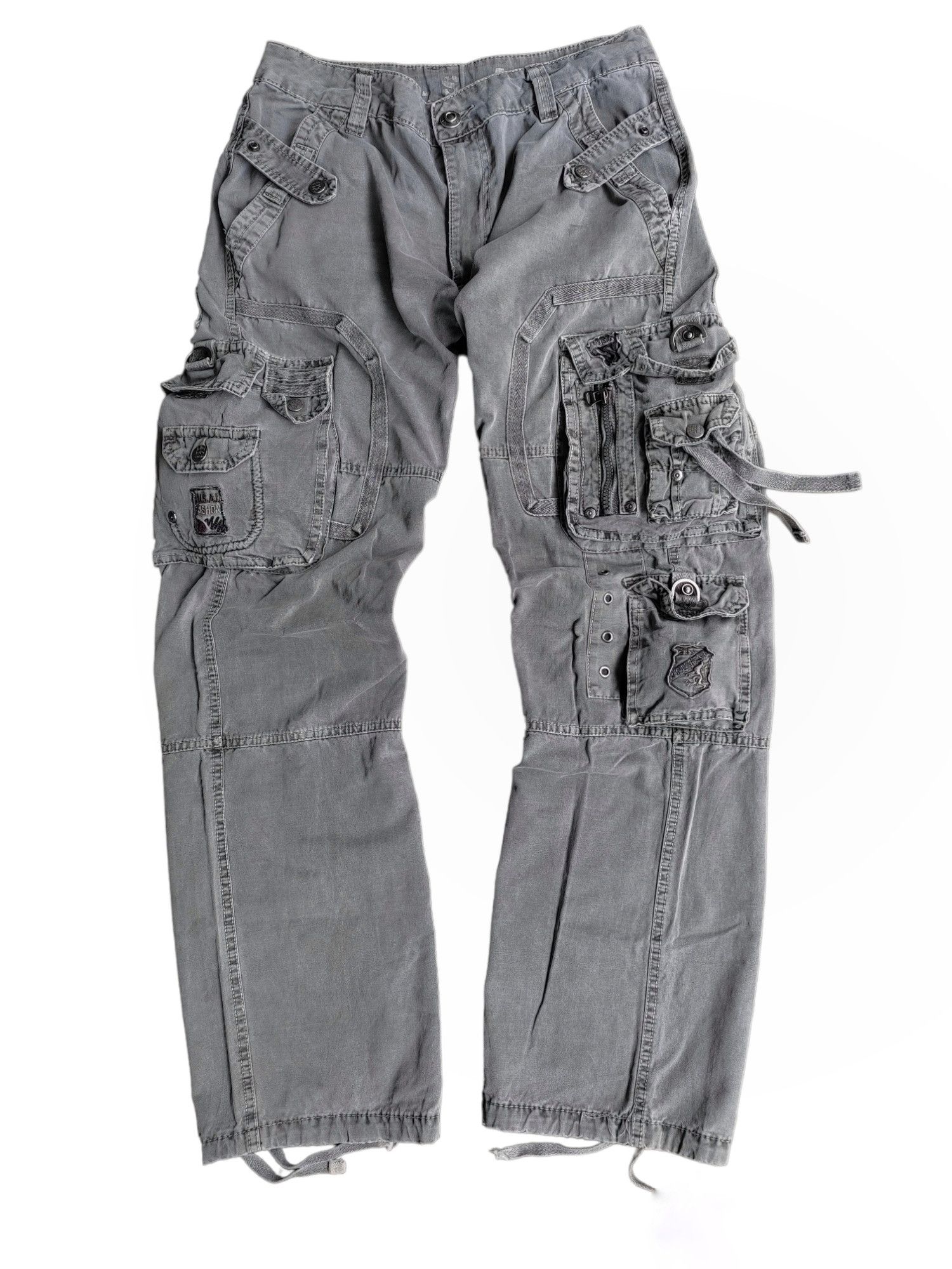 image of If Six Was Nine Men's 3D Multi Pocket Trouser in Grey (Size 32)