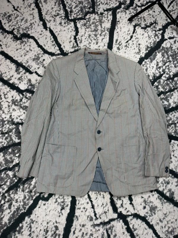 Yves Saint Laurent Vintage Yves Saint Laurent gray YSL L checkered jacket Size US L / EU 52-54 / 3 - 1 Thumbnail