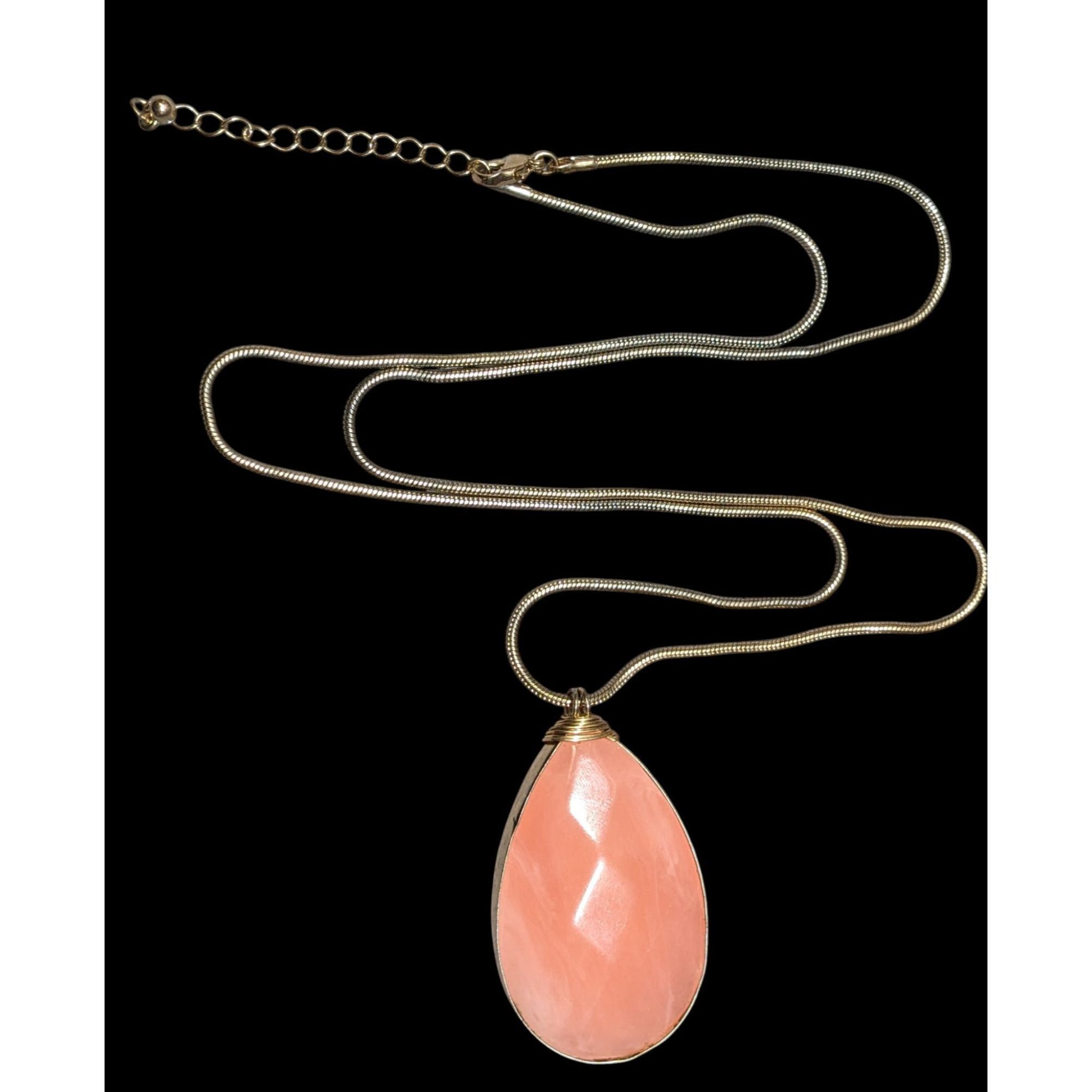 Other Retro Teardrop Simulated Pink Agate Faceted Teardrop Necklac Size ONE SIZE - 1 Thumbnail