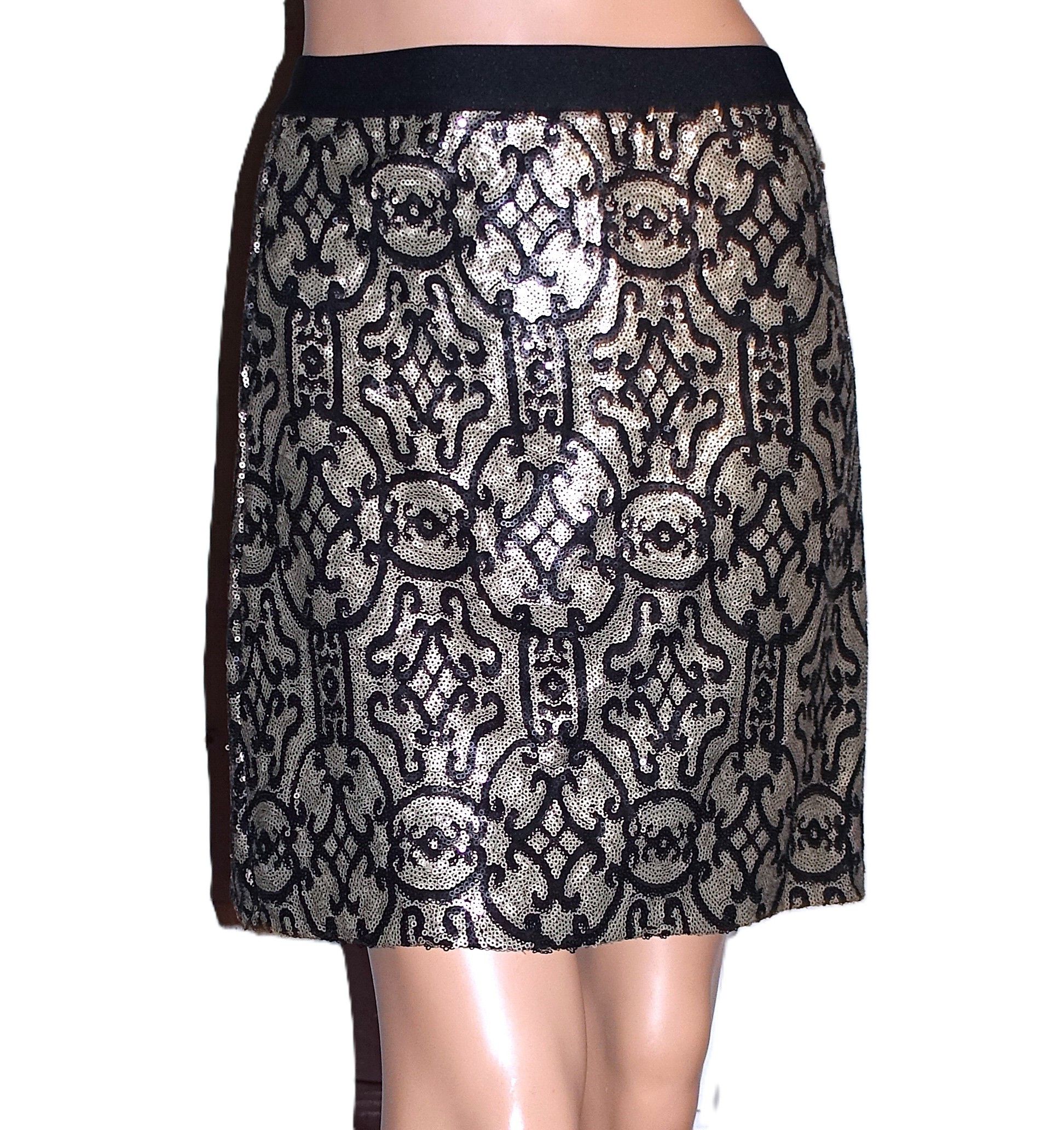 Other Max Studio Gold Black Sequin Skirt XS Size 27" / US 4 / IT 40 - 1 Thumbnail