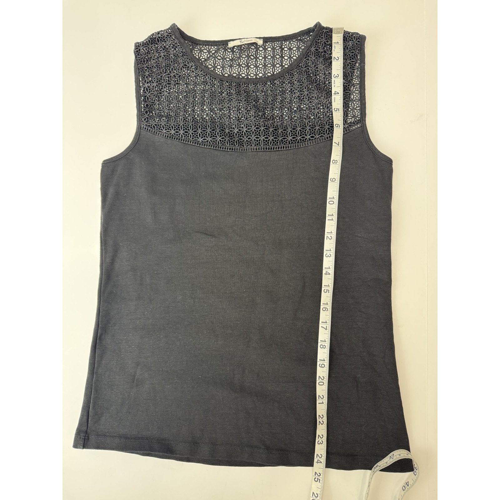 Other TU Woman Black Lace Yoke Sleeveless Top Gothic Whimsigoth 14 Size XL / US 12-14 / IT 48-50 - 4 Thumbnail