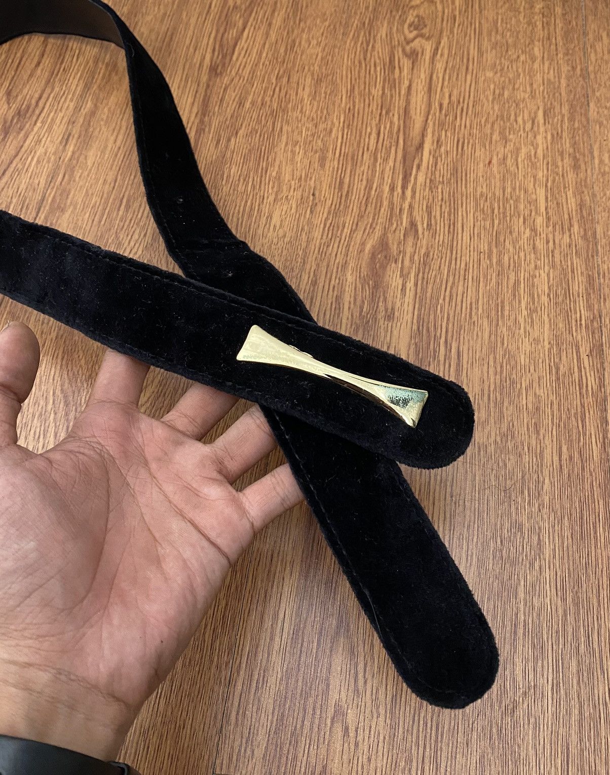 If Six Was Nine × Japanese Brand × Le Grande Bleu (L.G.B.) Black Velvet belt Size ONE SIZE - 2 Thumbnail