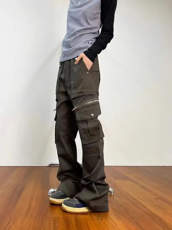 VIBE Street Y2K Zip Pocket Work Micro Flare Casual Pants Size US 34 / EU 50 - 1 Thumbnail