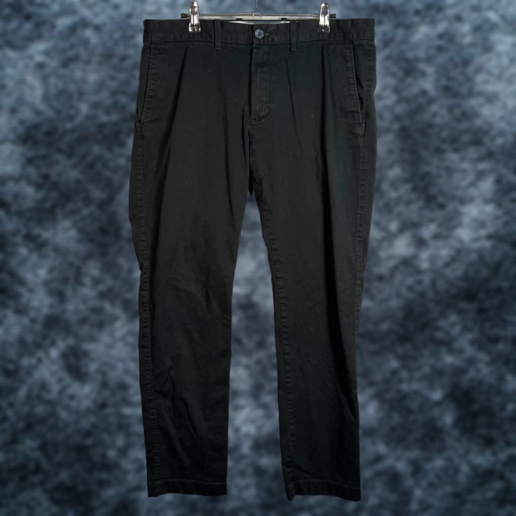 J.Crew J.Crew Mens Slim Fit Black Pants Cotton Blend Flat Front 34x32 - Chino, Preppy, Casual, Business - System Size US 34 / EU 50 - 1 Thumbnail