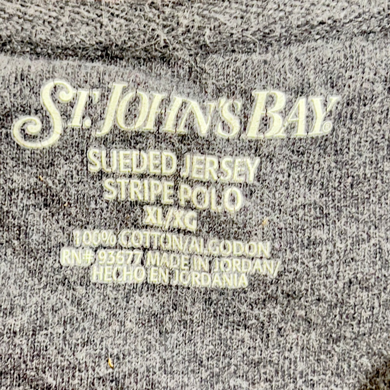 St. Johns Bay Polo St. John's Bay XL Sueded Jersey Striped 2-Button Henley Size US XL / EU 56 / 4 - 2 Thumbnail
