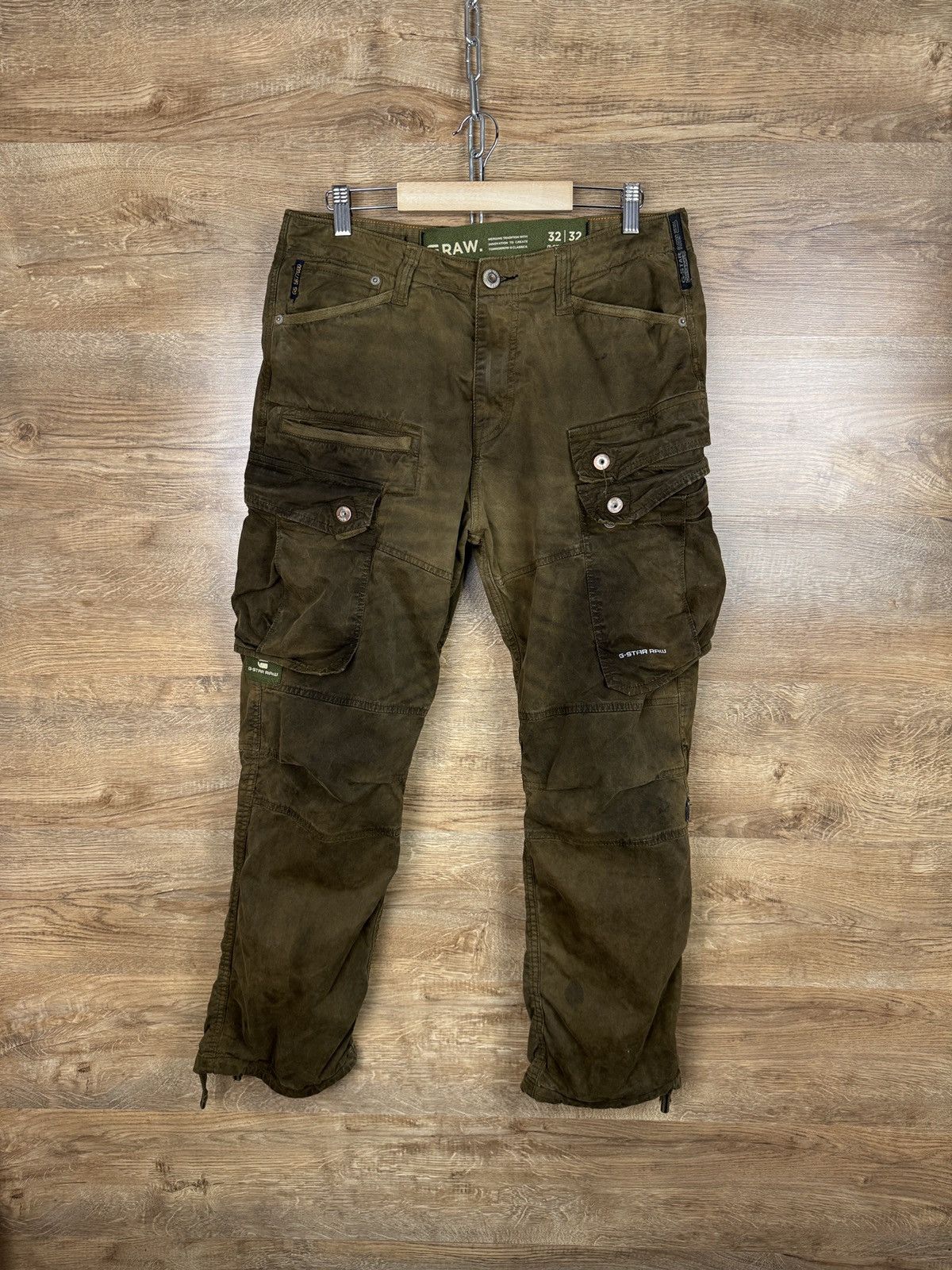 G-Star Mens Vintage G Star Raw RACKAM STRAIGHT CUFFED cargo pants Size US 32 / EU 48 - 1 Thumbnail