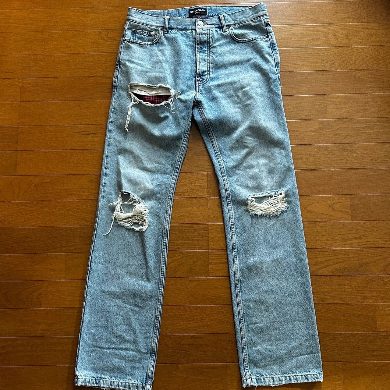 BALENCIAGA Destroyed Boxer Jeans