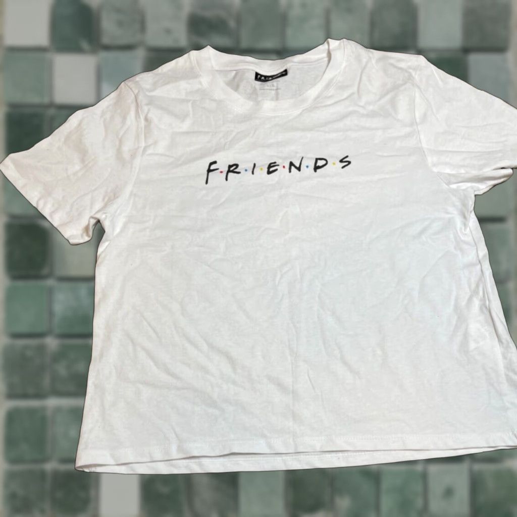 Vintage Friends T Shirt Womens Large L White Short Sleeve Size L / US 10 / IT 46 - 1 Thumbnail