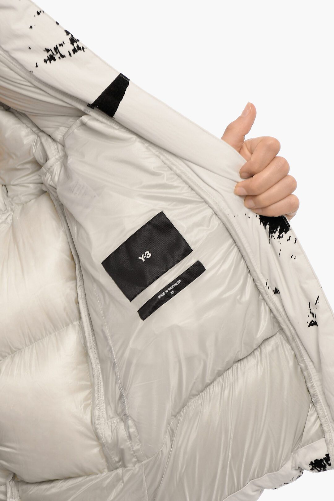 Y-3 × Yohji Yamamoto og1mm0824 Two-Tone Down Jacket with Velvet in Black & White Size XS / US 0-2 / IT 36-38 - 5 Thumbnail