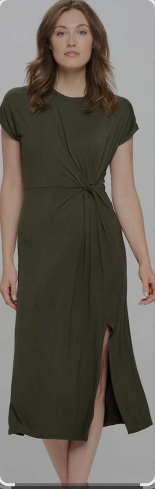 Other Cupshe Olive Green Knot-Front Midi Dress – Size Large Size L / US 10 / IT 46 - 7 Thumbnail
