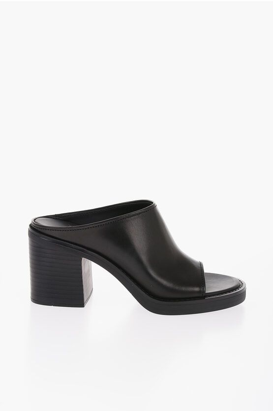 Miu Miu og1mm0724 Leather Toe Heel Mules in Black Size US 6.5 / IT 36.5 - 1 Thumbnail