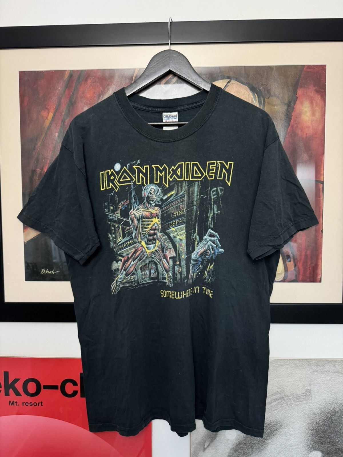 Band Tees Vintage Iron Maiden Band Tee Metal Somewhere In Time Tour Size US L / EU 52-54 / 3 - 1 Thumbnail