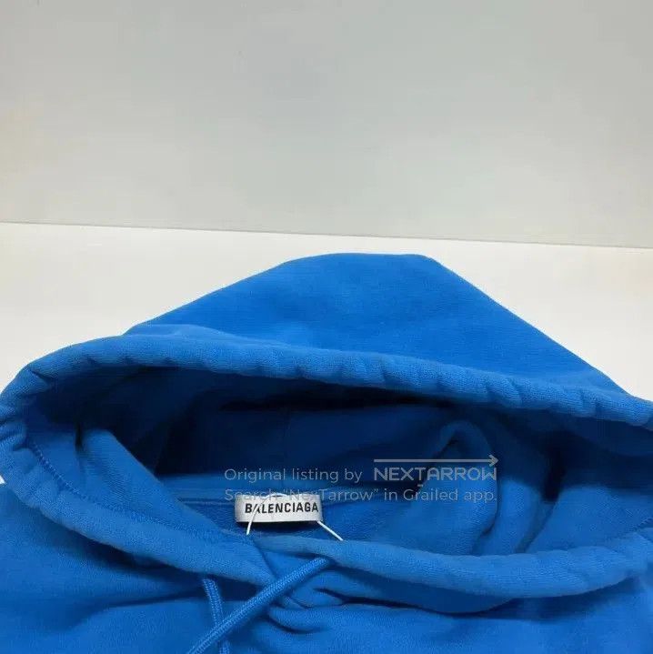 Balenciaga Balenciaga Logo Hooded Sweatshirt in Blue. Size US M / EU 48-50 / 2 - 3 Thumbnail
