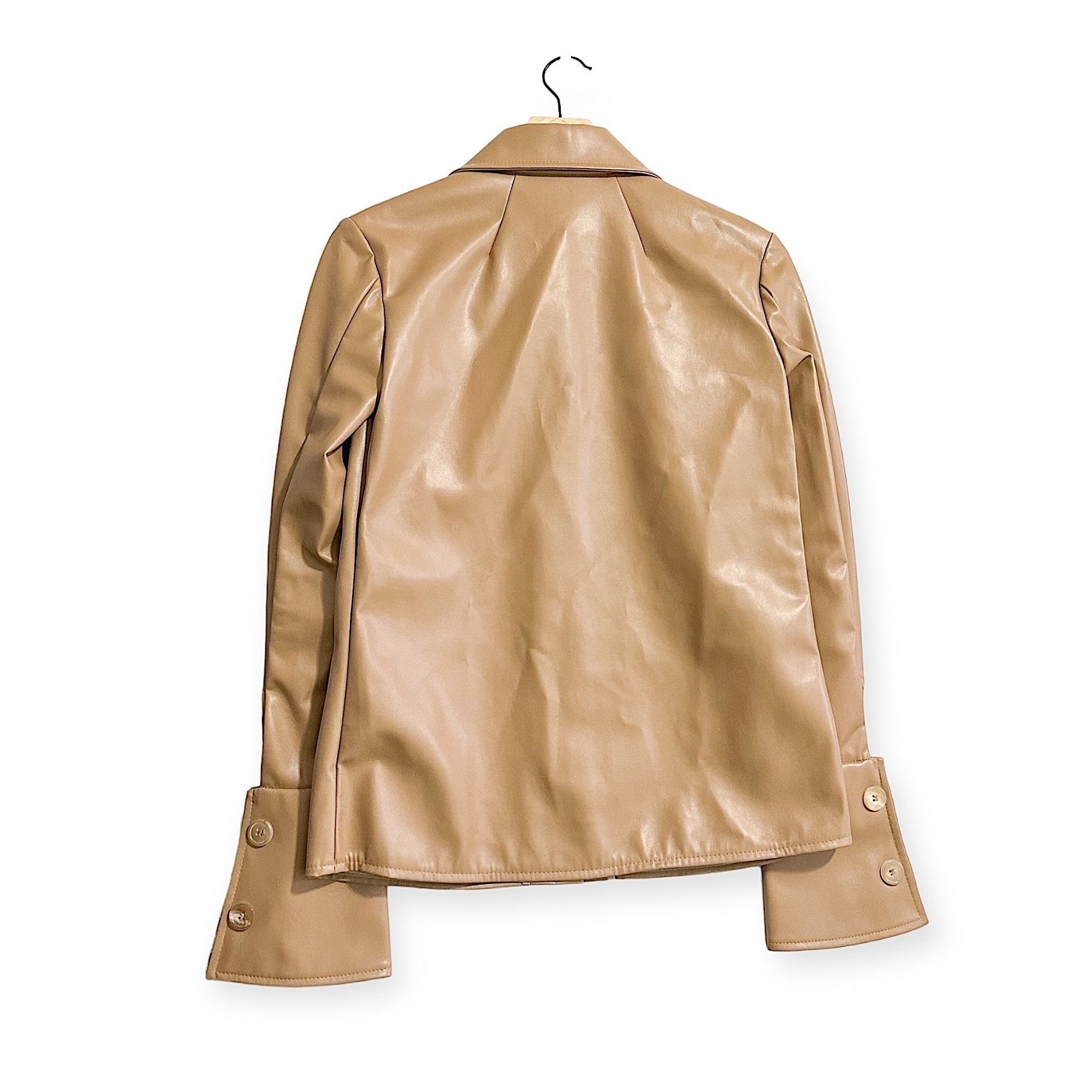 A.W.A.K.E. MODE A.W.A.K.E. MODE Faux Leather Shirt With Cuff Detail, Size 34 Size XS / US 0-2 / IT 36-38 - 2 Thumbnail