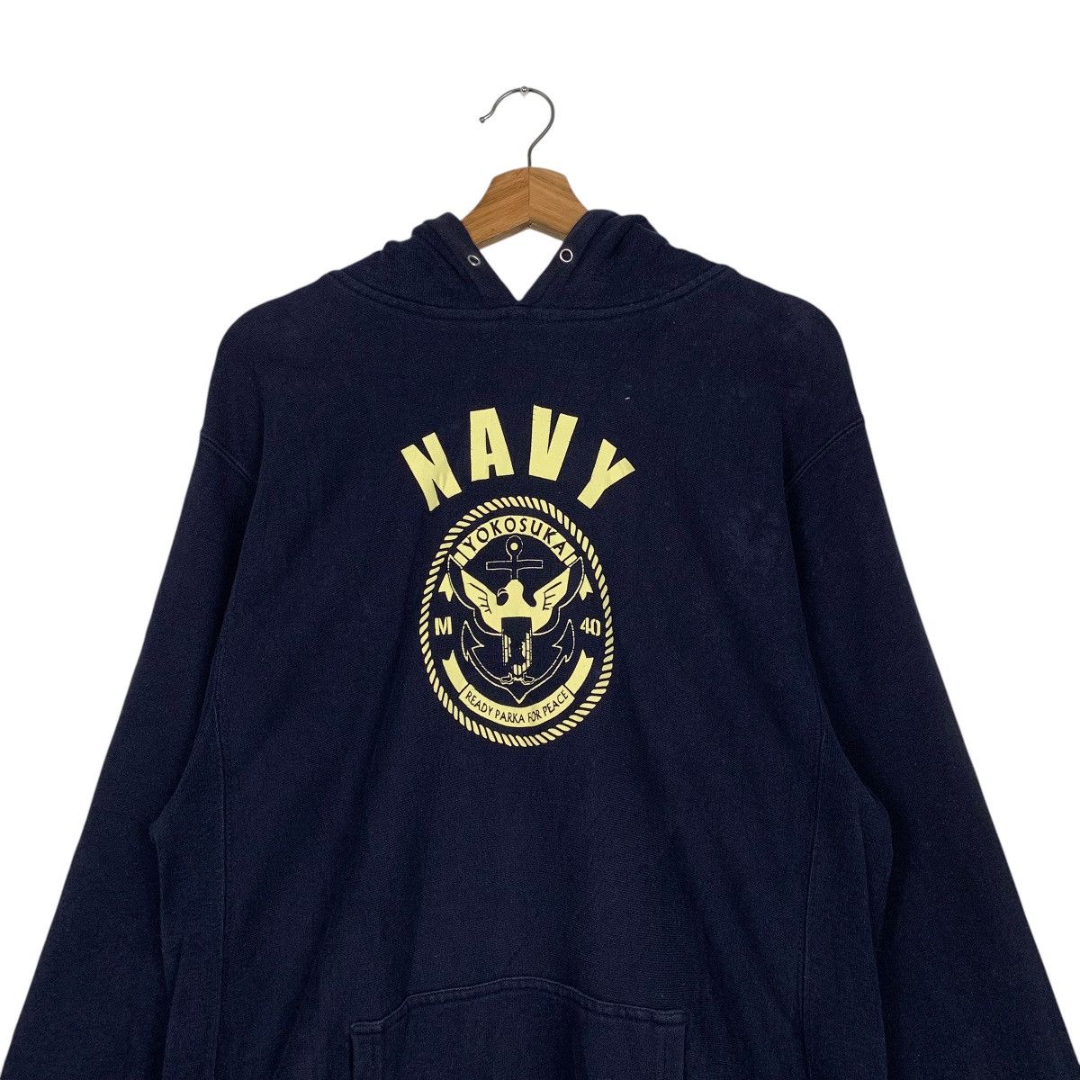 Japanese Brand Navy Yokosuka Ready Parka For Peace Hoodie Size US XL / EU 56 / 4 - 11 Thumbnail