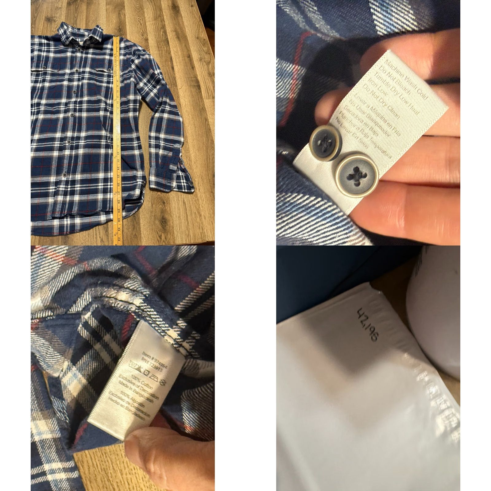 Vintage Jachs Shirt Men's XL Tall Plaid Blue White Red Long Sleeve Button Up Size US XL / EU 56 / 4 - 8 Thumbnail