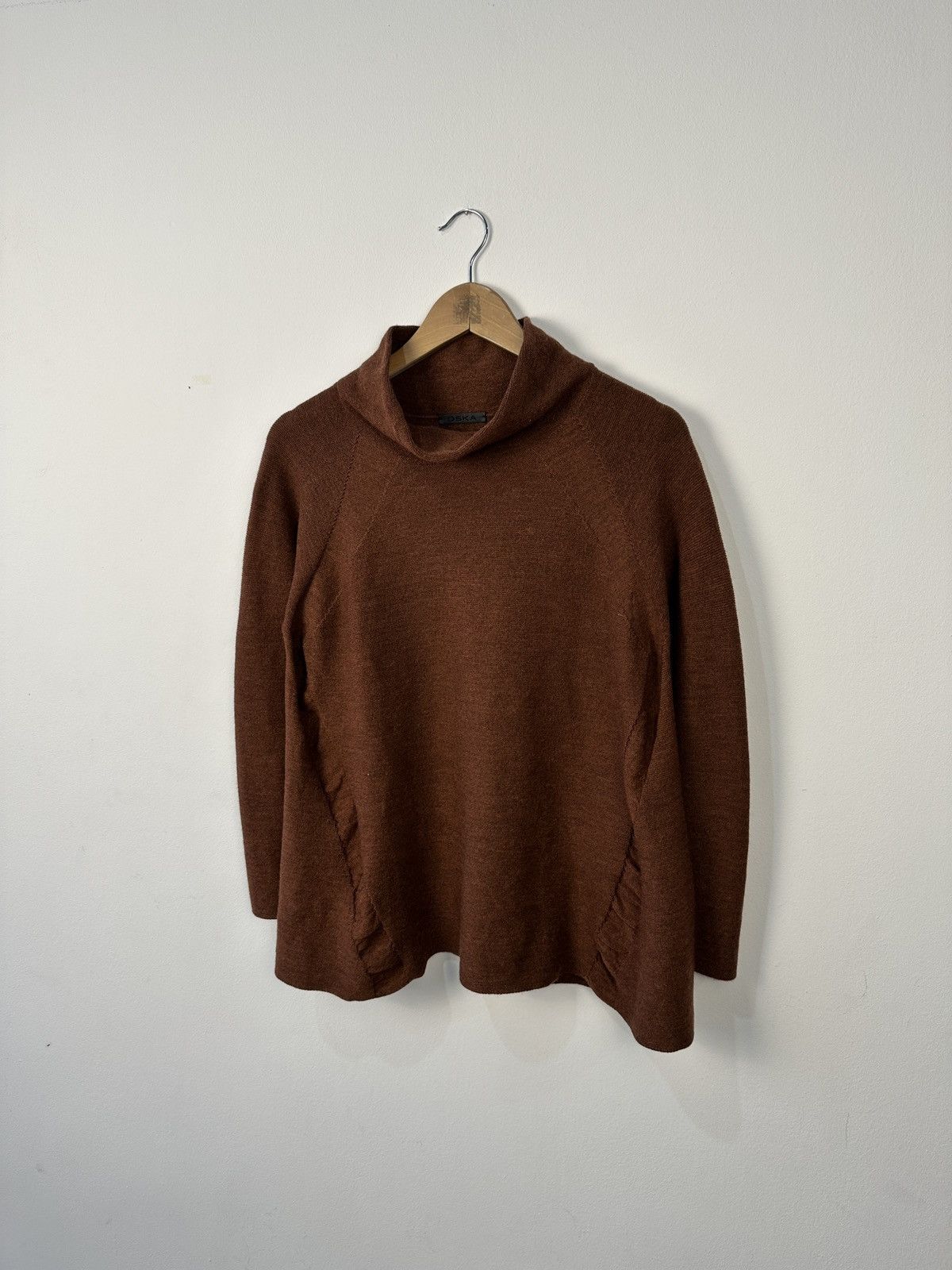 OSKA OSKA Cowl Neck Sweater 100% Virgin Wool Size 2 Rust Brown Size S / US 4 / IT 40 - 3 Thumbnail