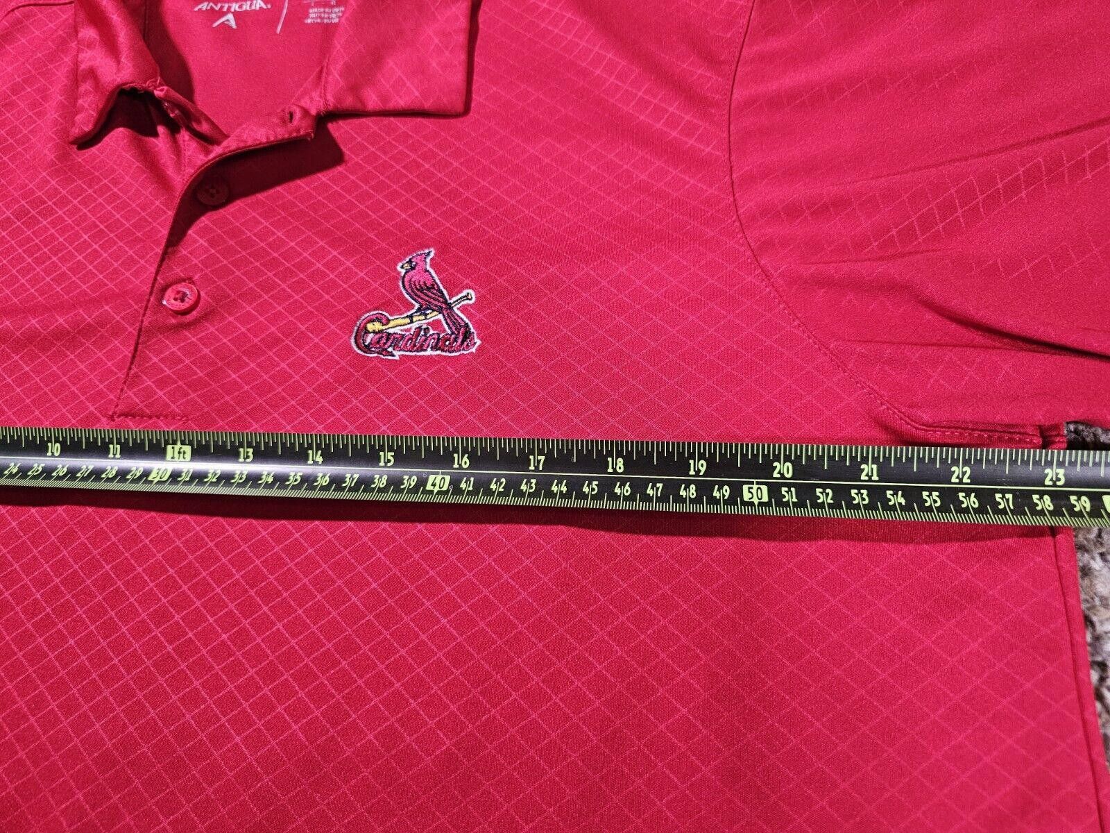 Antigua St Louis Cardinals Polo Shirt Adult Large Red Collared Size ONE SIZE - 5 Thumbnail