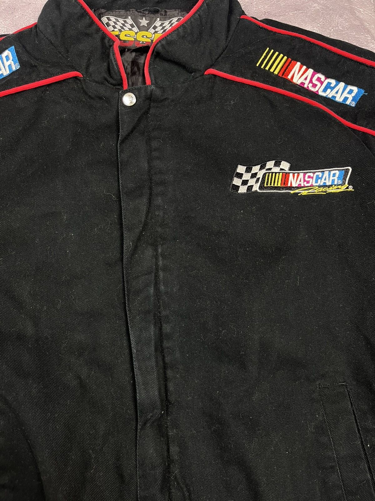 NASCAR Vintage 90s Nascar Bomber Jacket Big Logo Embroidered Rare Size US L / EU 52-54 / 3 - 4 Thumbnail
