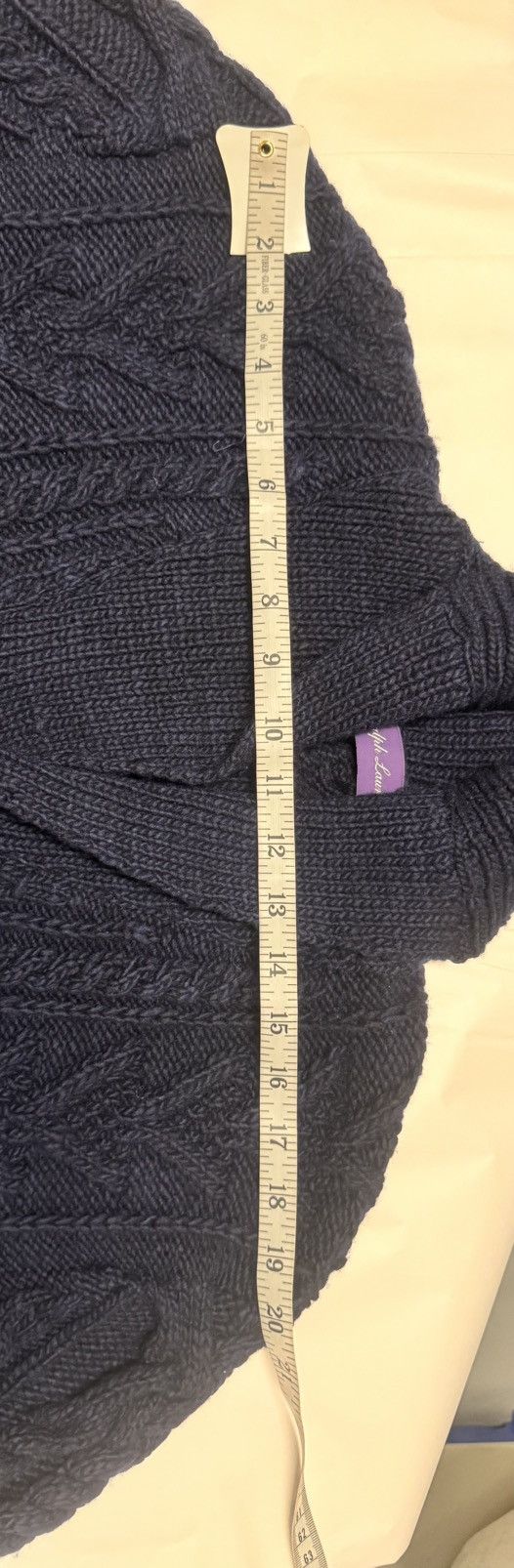 Ralph Lauren Purple Label Navy Blue Cable Knit Wool Cardigan Size US M / EU 48-50 / 2 - 6 Thumbnail