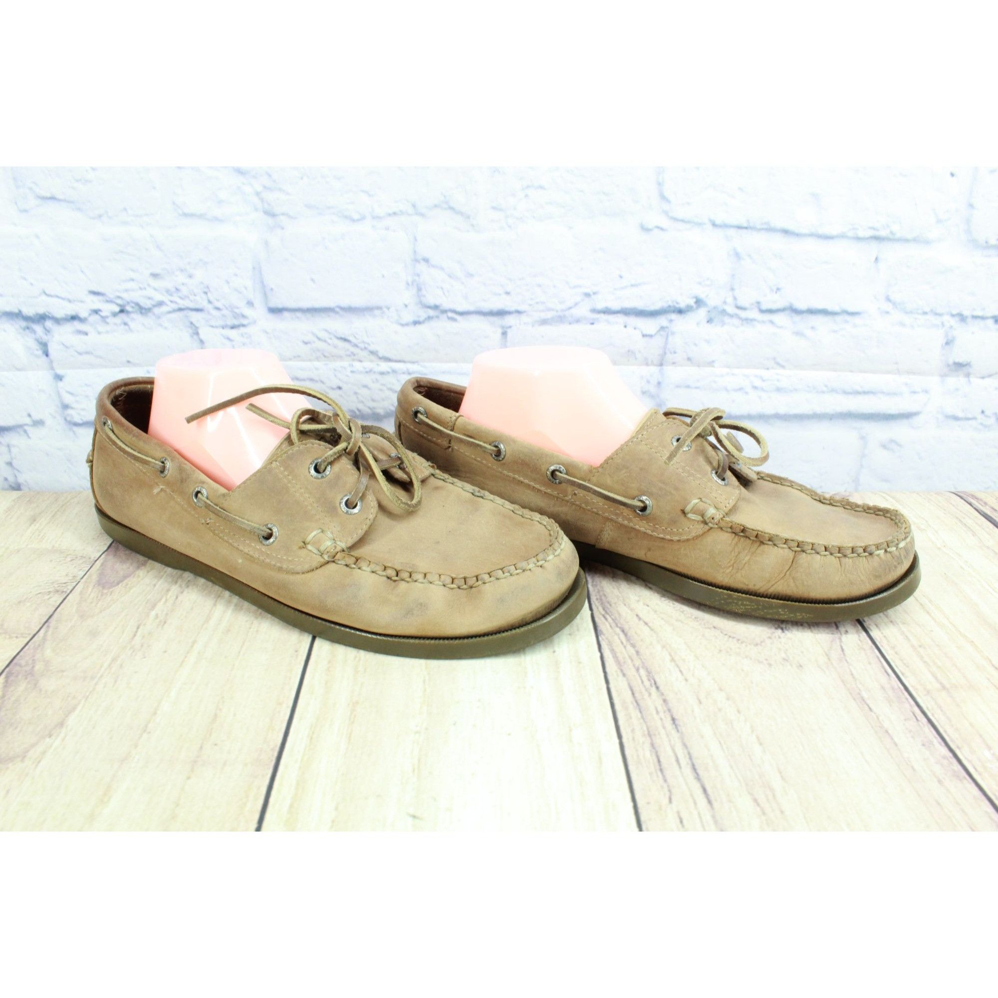 L.L. Bean LL Bean Casco Bay Men's Leather Slip On Moccasin Boat Shoes Size US 10 / EU 43 - 3 Thumbnail