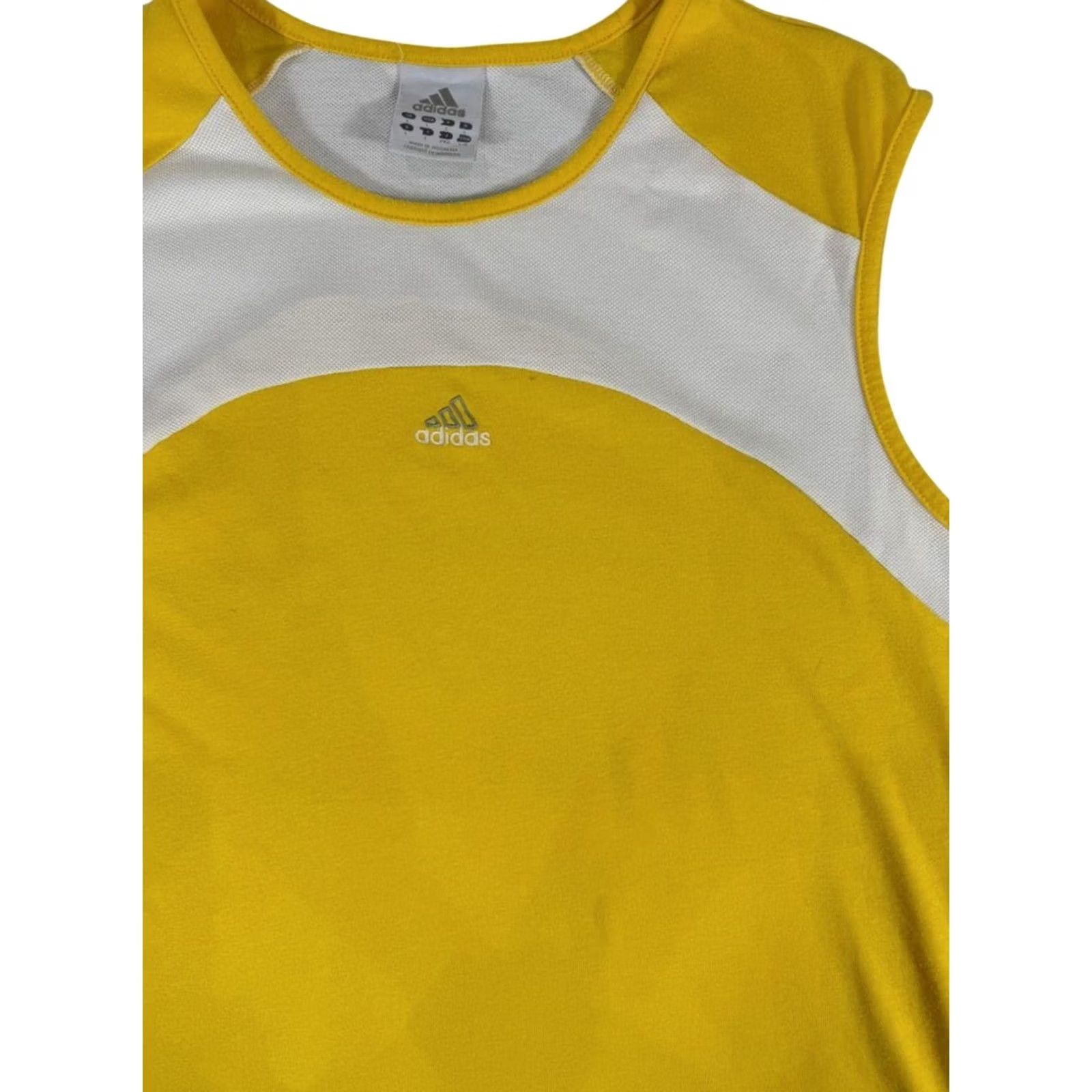 Adidas Adidas Women’s L Yellow White Athletic Tank Top Sleeveless Size L / US 10 / IT 46 - 6 Thumbnail