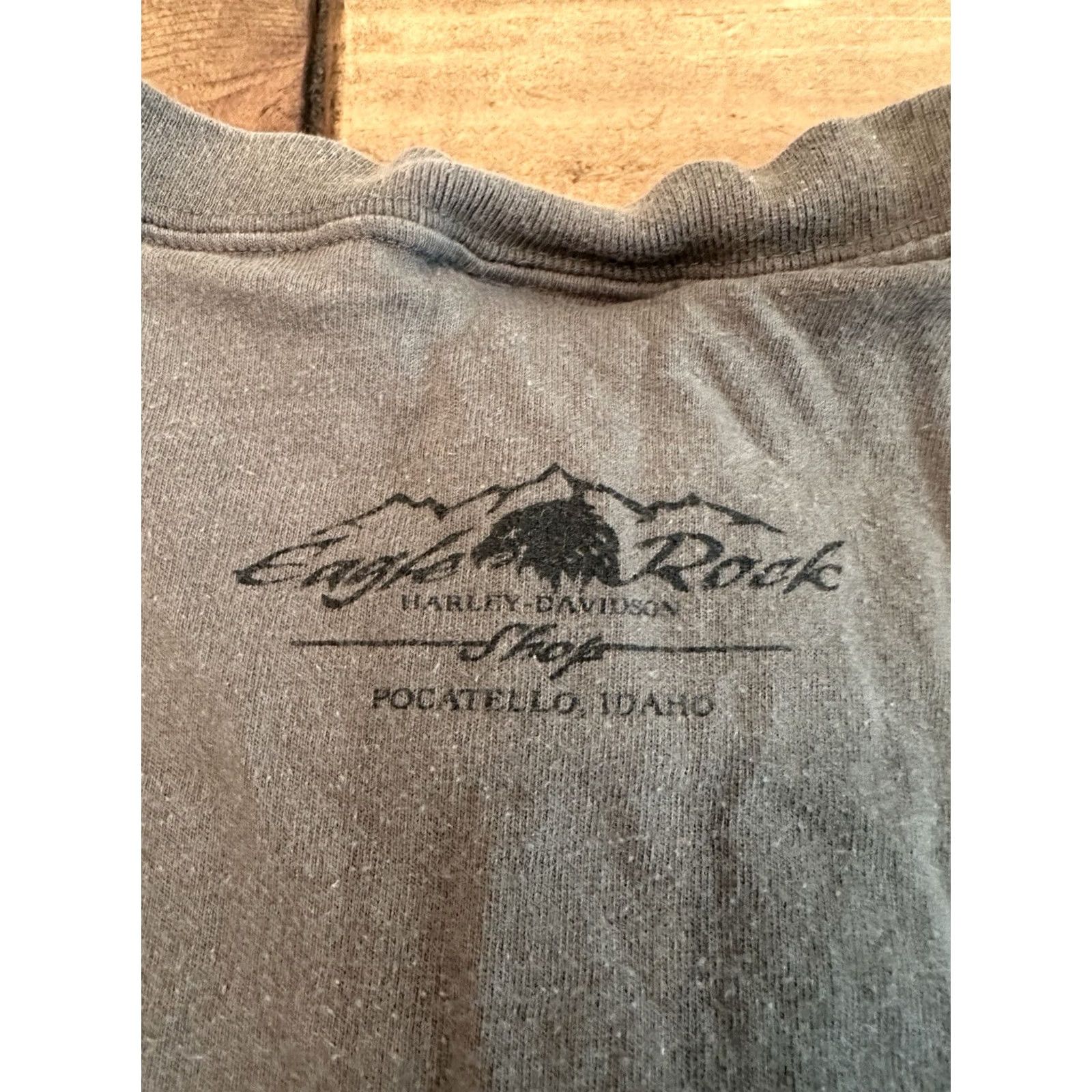 Harley Davidson VINTAGE Harley-Davidson Shirt Button-Up Short Sleeve XL Men Gray 3 Button Eagle Rock Pocatello ID 90s Size US XL / EU 56 / 4 - 6 Thumbnail