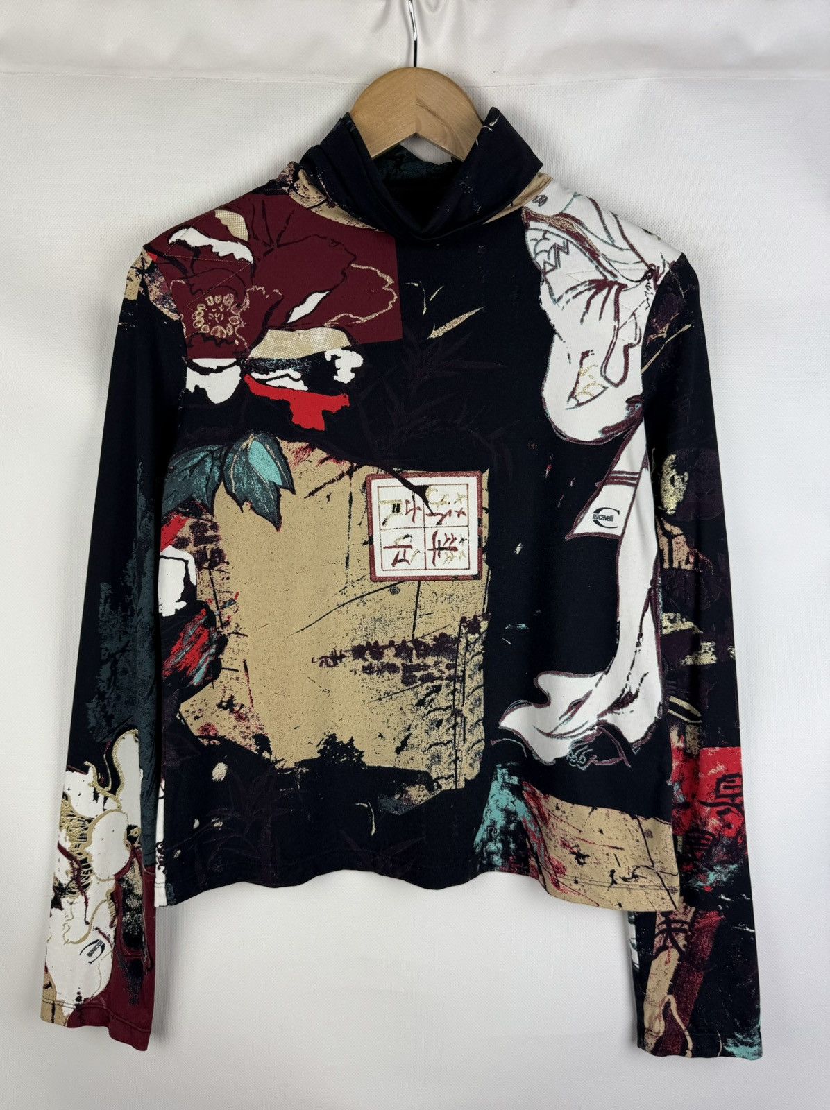 Just Cavalli × Roberto Cavalli Roberto Just Cavalli Japanese Pattern Nylon Sweater Tunic Size L / US 10 / IT 46 - 1 Thumbnail