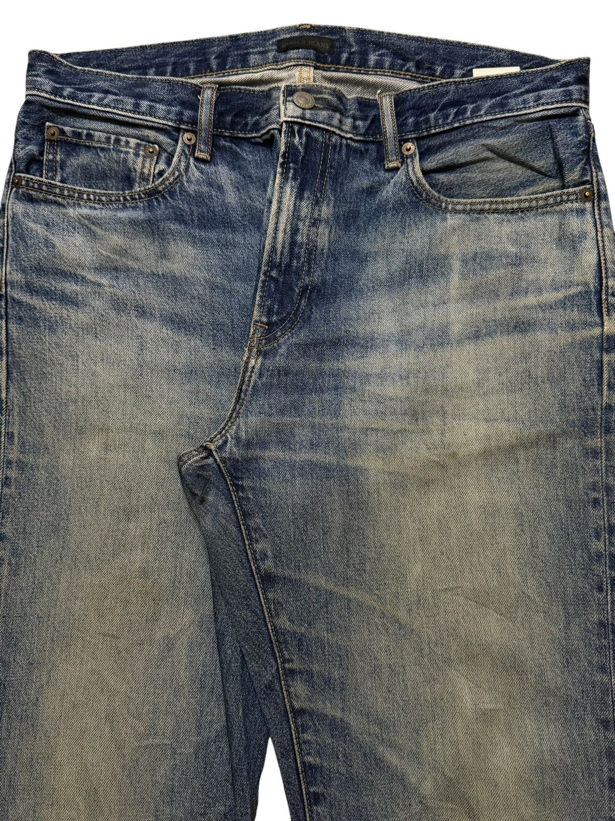 Uniqlo Vintage Y2K Japanese Uniqlo Blue Mud Wash Distress Straight Size US 33 - 3 Thumbnail