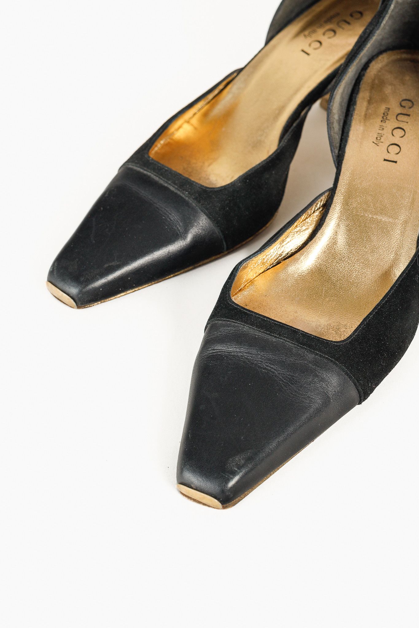 Gucci × Tom Ford Gucci Tom Ford Era Black-Suede Pointed Toe Kitten Heels Size US 7 / IT 37 - 6 Thumbnail