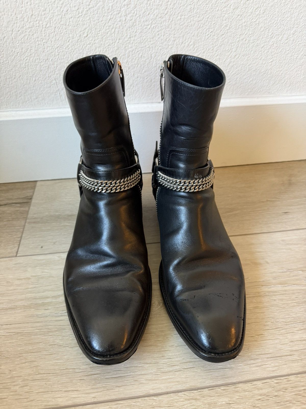 Saint Laurent Paris FW13 Leather Chain Harness Wyatt Boots 40 Size US 7.5 / EU 40-41 - 3 Thumbnail