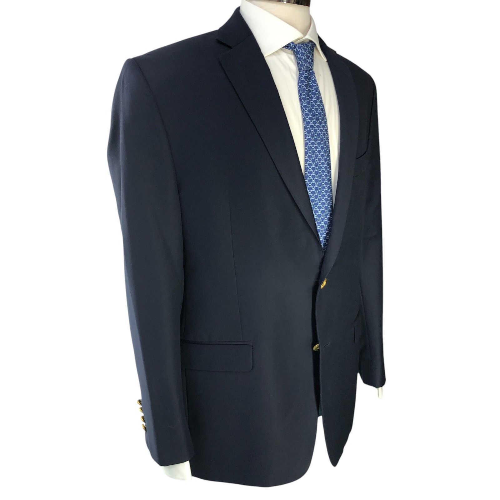 Lauren Ralph Lauren Ralph Lauren LRL Size 42R Blazer Jacket Navy Gold Buttons Size 42R - 12 Thumbnail