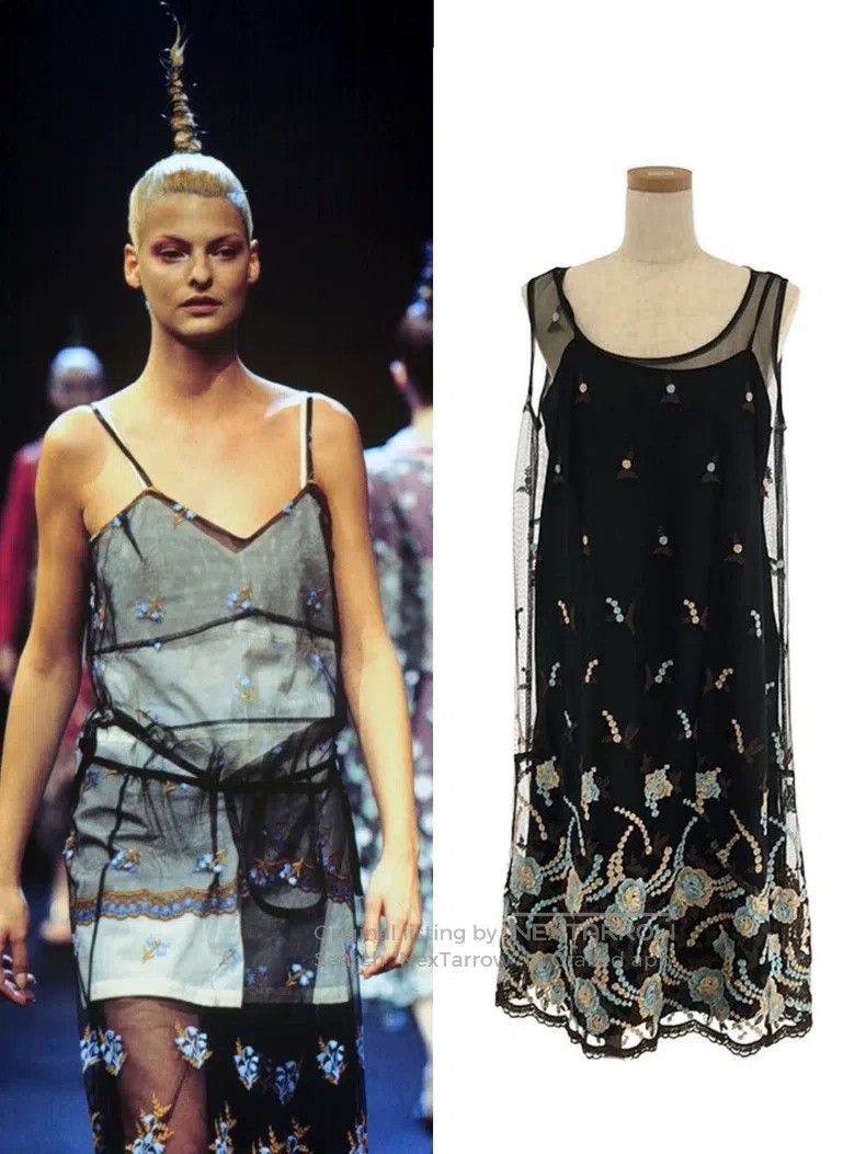 Comme des Garcons Comme Des Garcons Floral embroidery sheer two-piece dress Size L / US 10 / IT 46 - 1 Thumbnail