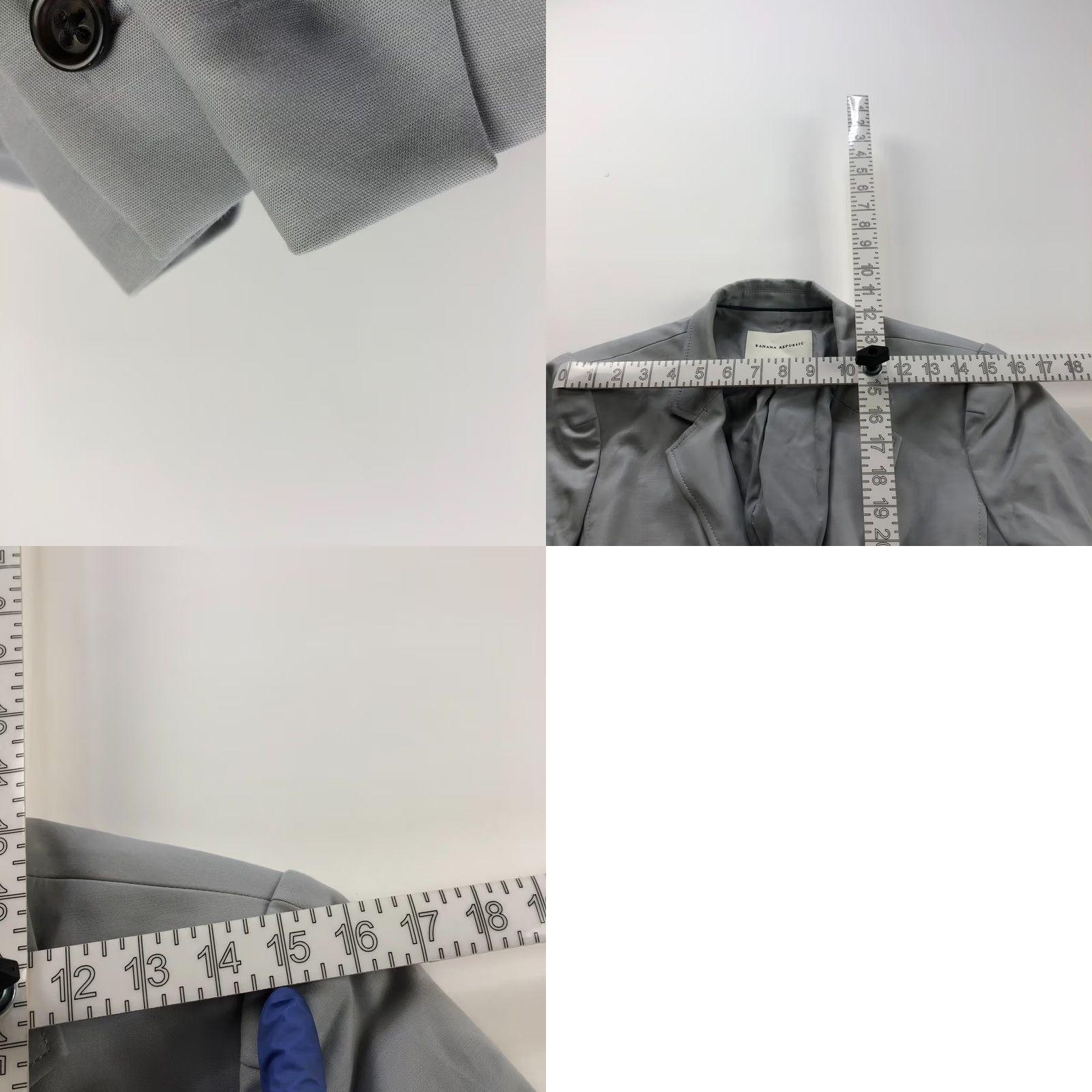Banana Republic Banana Republic 14 Stretch Cotton Modal 2 Button Blazer Jacket Light Gray Blazer Jacket Women 14 Gray Buttons Stretch Cotton Modal Banana Republic Size XL / US 12-14 / IT 48-50 - 9 Thumbnail