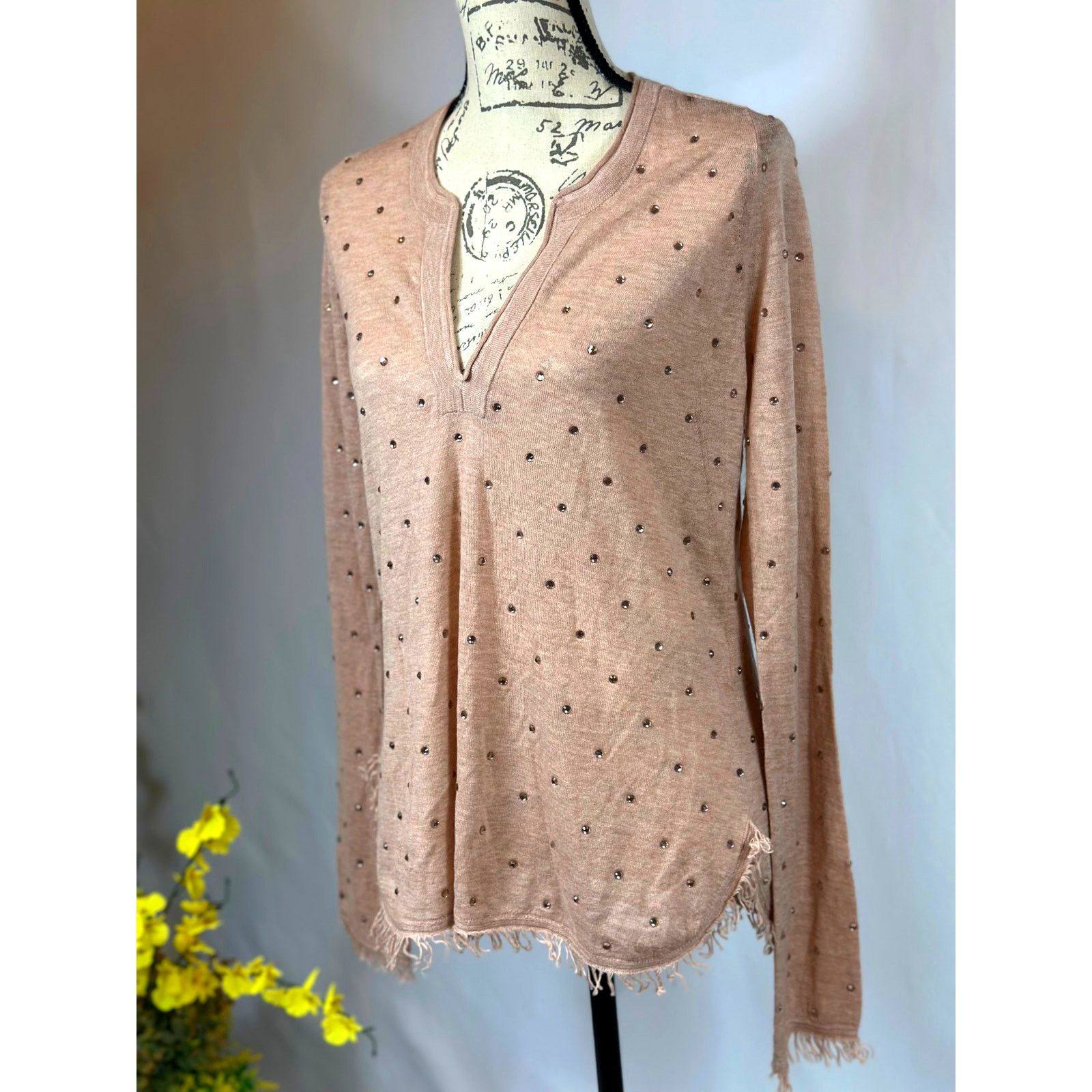 Zadig & Voltaire Zadig & Voltaire Riviera Rhinestone Cashmere Sweater Blush M Size M / US 6-8 / IT 42-44 - 11 Thumbnail