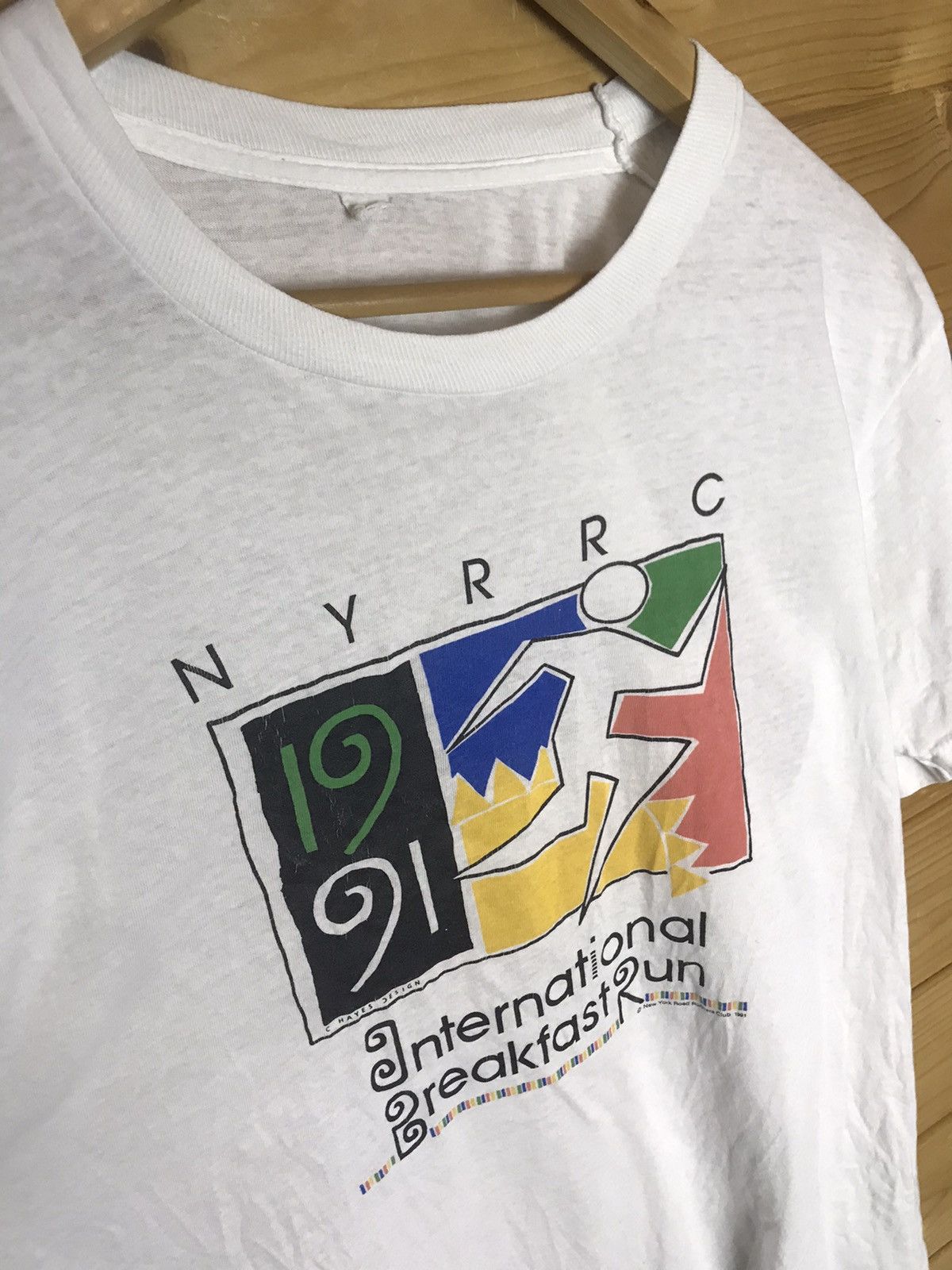 Vintage Vintage 1991 international breakfast run single stitch shirt Size US M / EU 48-50 / 2 - 3 Thumbnail