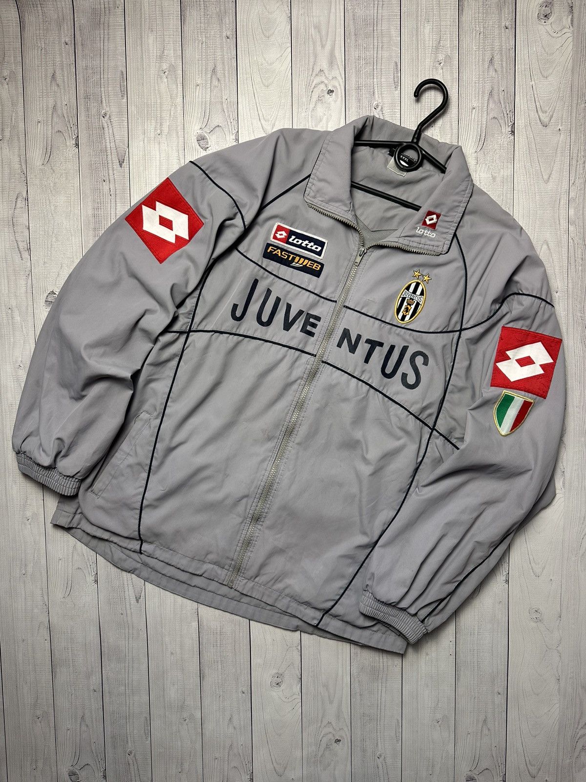 image of Vintage Lotto Juventus Soccer Track Jacket Size Xxl in Grey, Men's