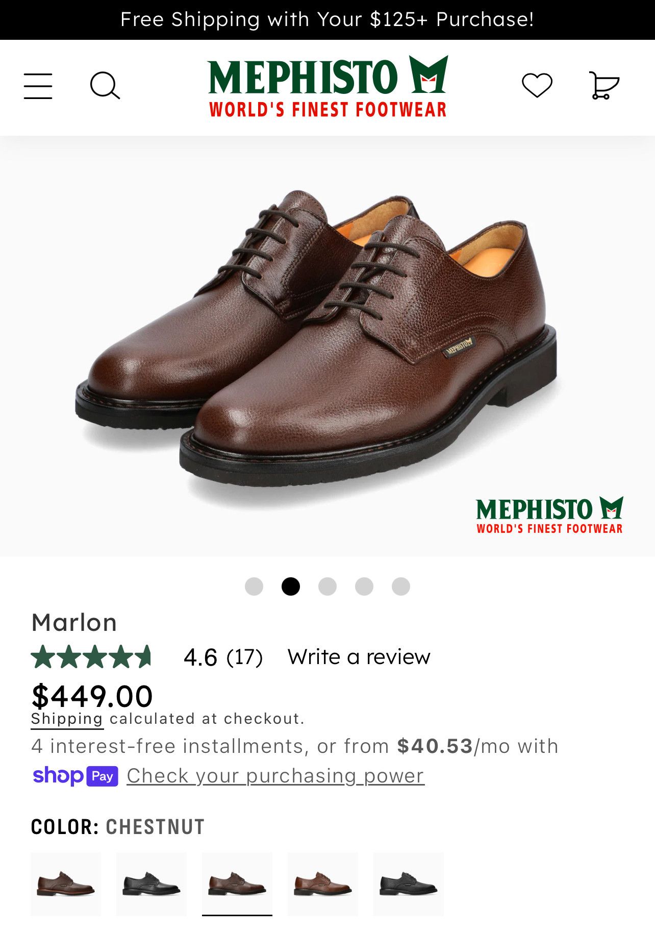 Mephisto Mephisto Marlon Leather Derby Sz 11 Size US 11 / EU 44 - 9 Thumbnail