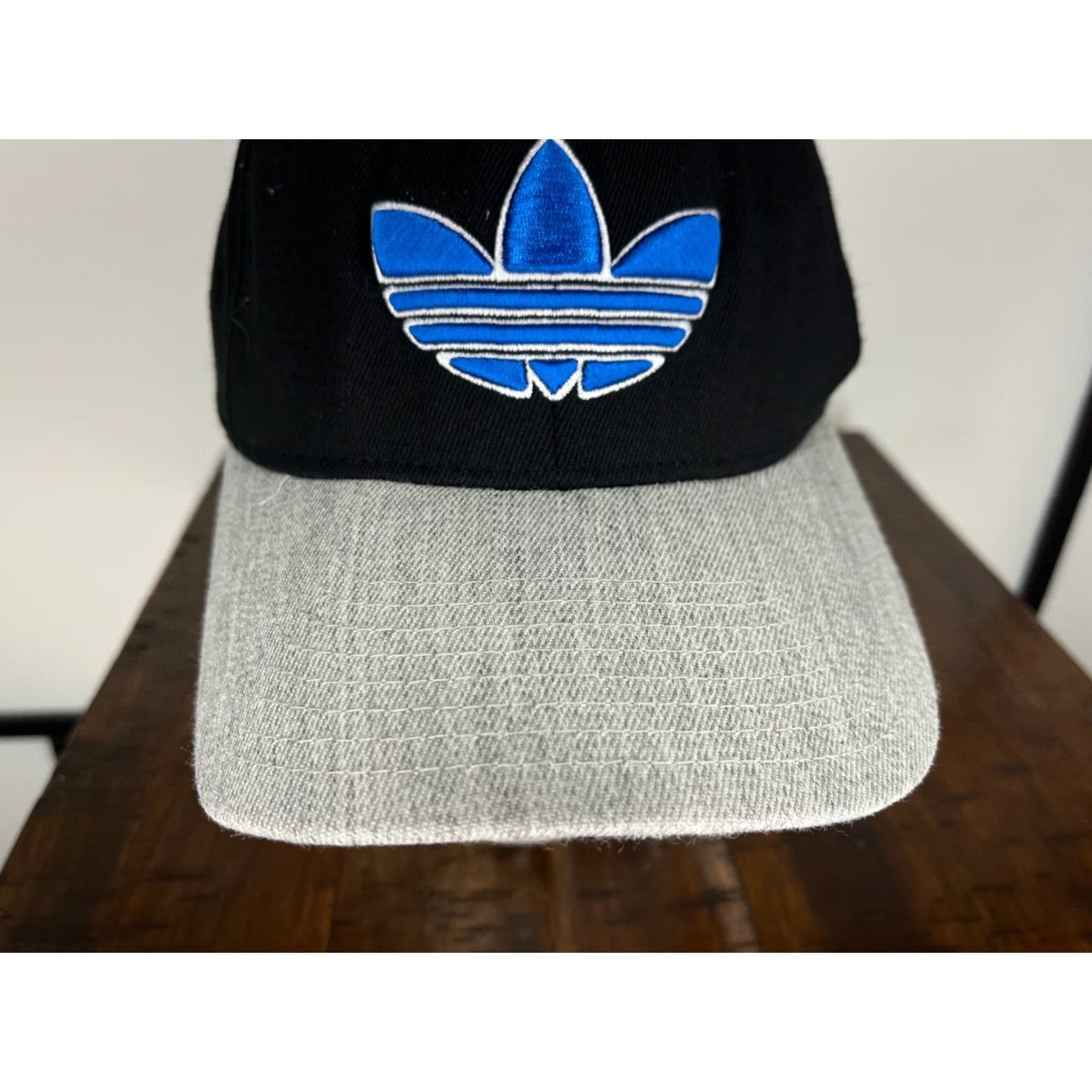 Adidas adidas Hat Cap Fitted Adult One Size Black Embroidered Acrylic Wool Blend Twill Baseball Cap Men Logo Outdoor Casual 90s, Vintage Mens Size ONE SIZE - 3 Thumbnail