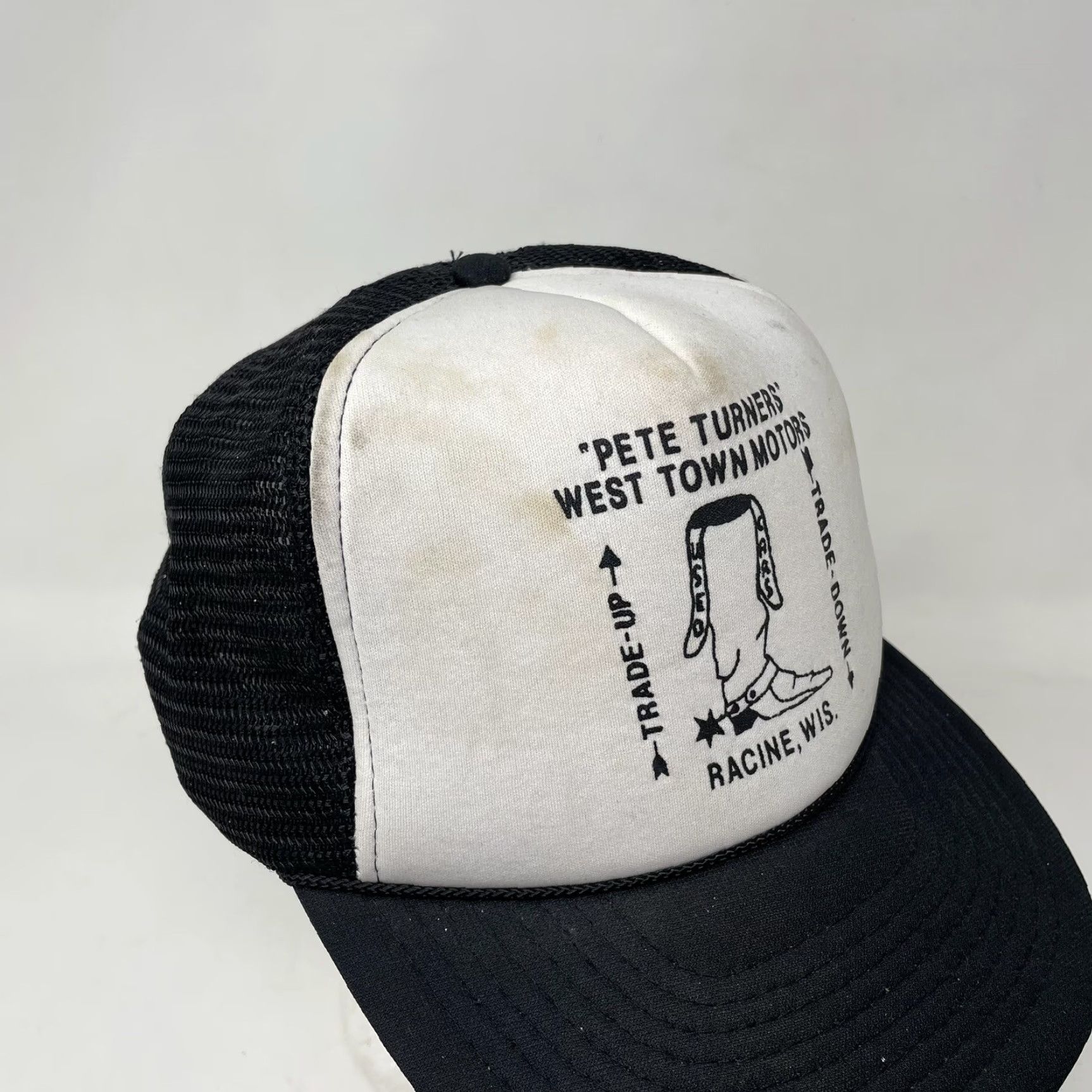 Vintage VINTAGE Pete Turners West Town Motors RACINE WISCONSIN Trucker Hat Snapback SD24 Men One Size Gray Hat Size ONE SIZE - 2 Thumbnail