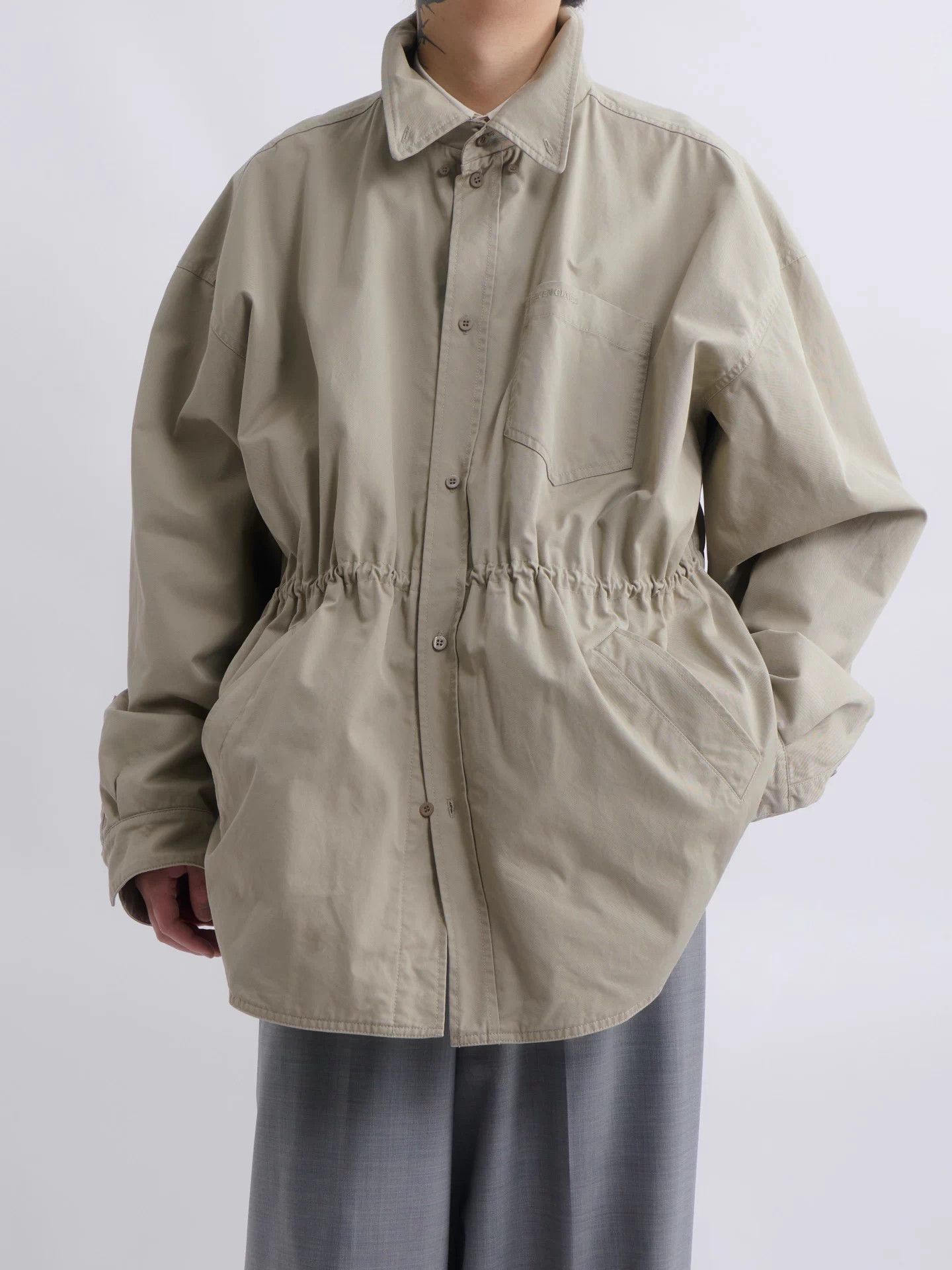 Balenciaga Balenciaga Demna 2021 UNIFIT Hooded Shirt Jacket Khaki S Size US S / EU 44-46 / 1 - 5 Thumbnail