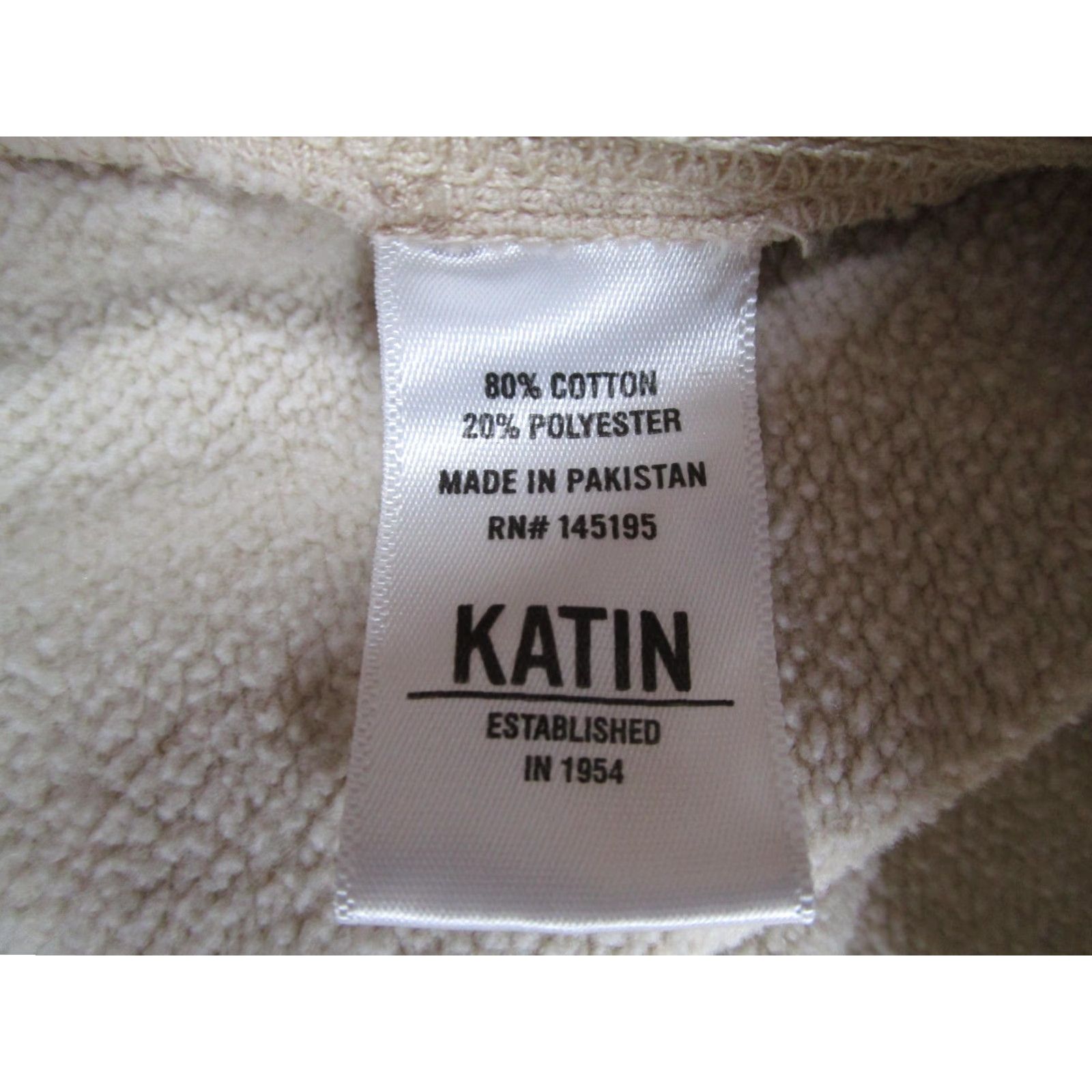 Katin Katin Hoodie Mens XL Beige Fleece Pullover Embroidered Logo Kangaroo Pocket Size US XL / EU 56 / 4 - 4 Thumbnail