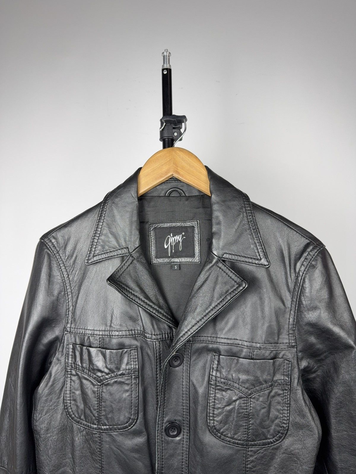 Japanese Brand Avant Garde Biker Gipsy Leather Jacket Button Up Minimalist Size US S / EU 44-46 / 1 - 2 Thumbnail